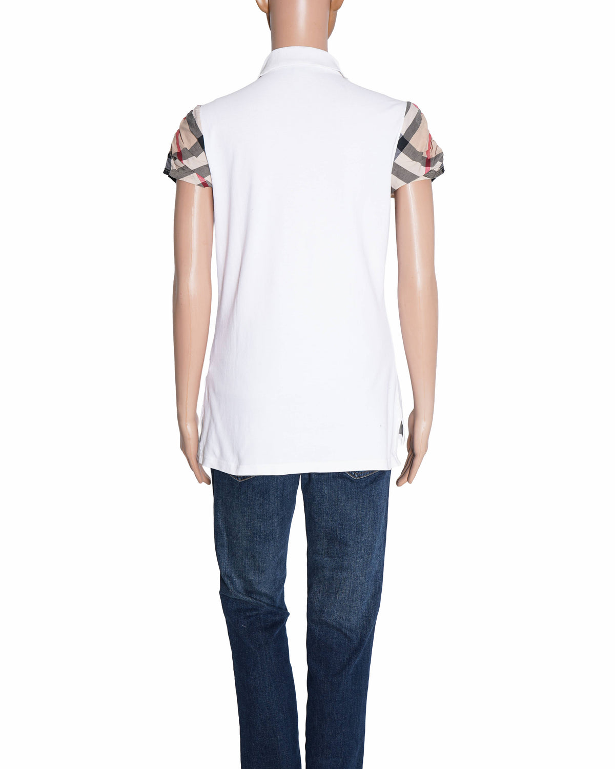 Burberry Signature Check-Sleeve Polo T-Shirt