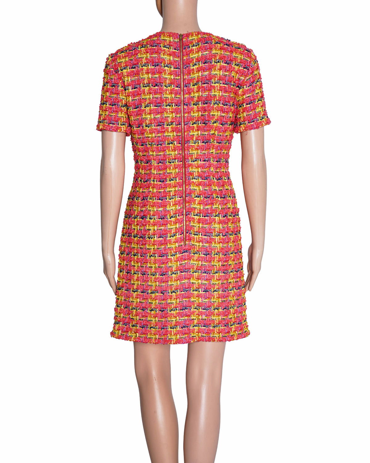 Gucci Round Neck  Multicolor Lamé-Tweed Mini Dress