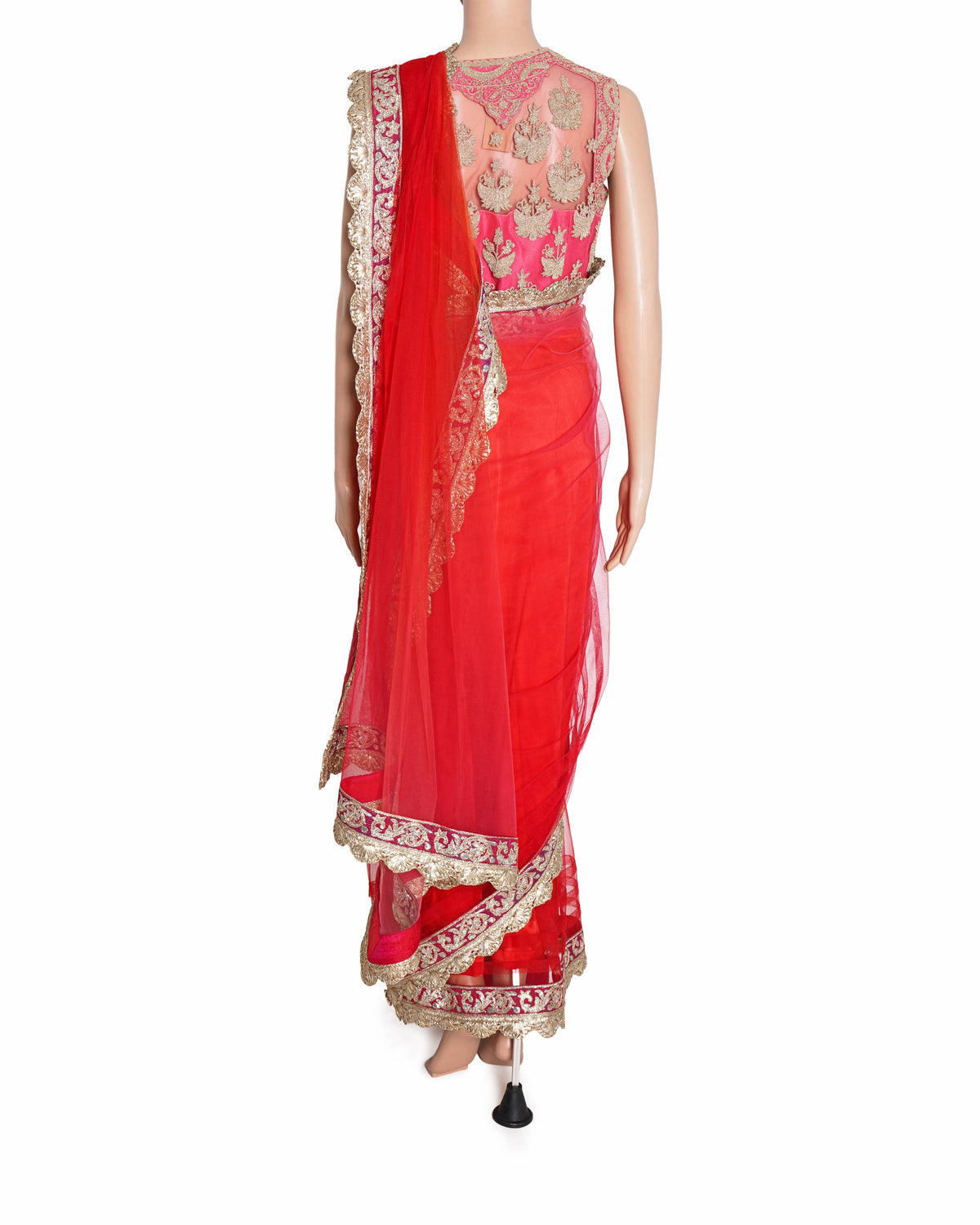 Manish Malhotra Bordered Saree In Red