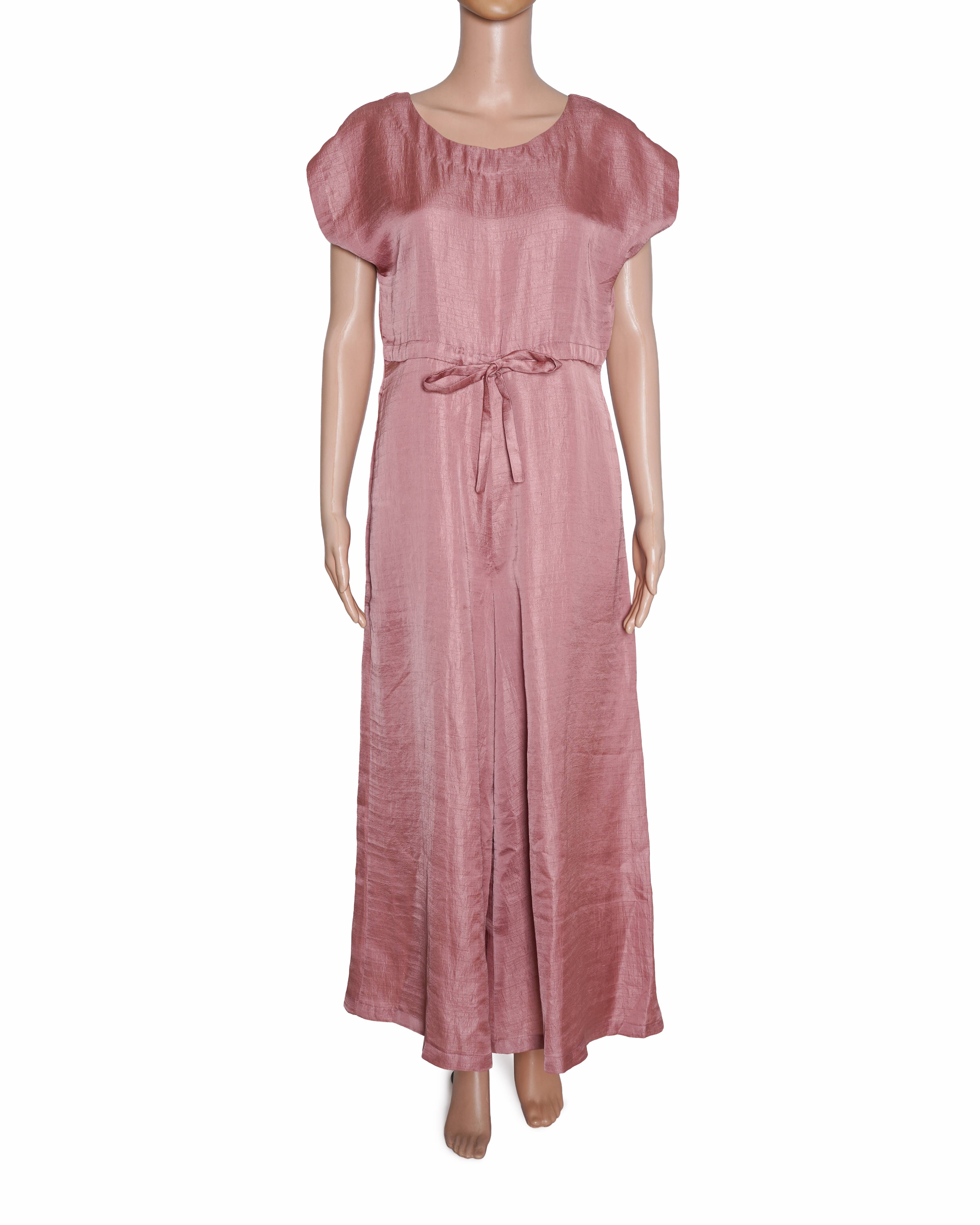 Harsh Harsh Dusty Pink Dupion Silk Jumpsuit