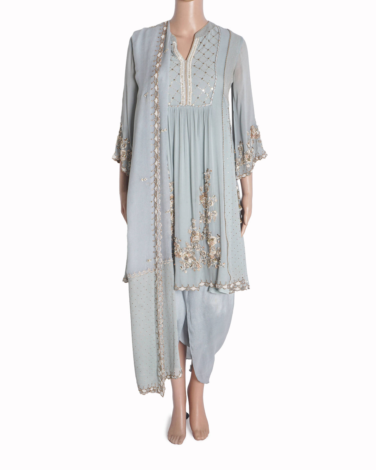 A&R by Rhea Kapoor Mukaish Georgette Kalidar Kurta & Dhoti Set