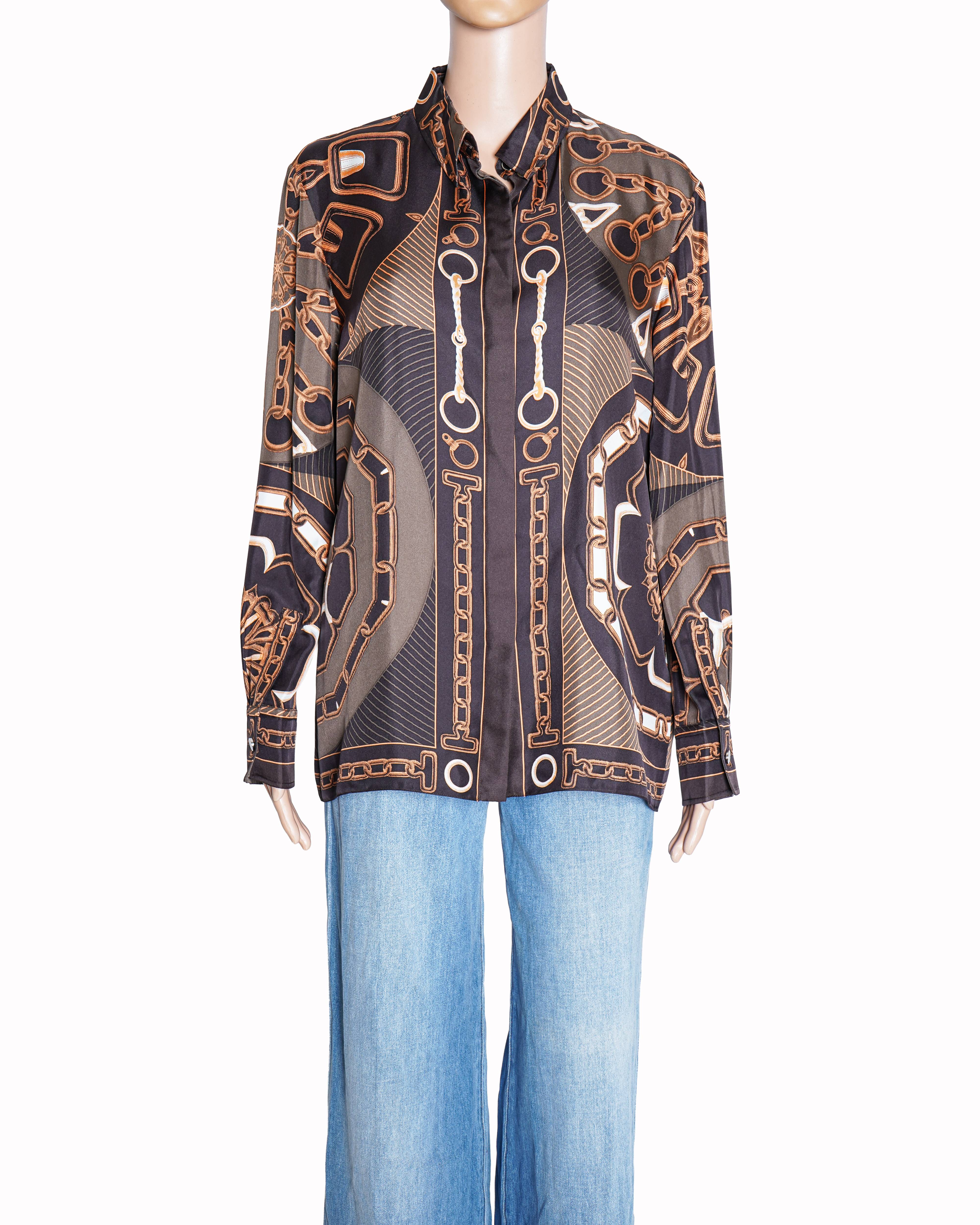 Hermès Paris Printed Button Down Shirt