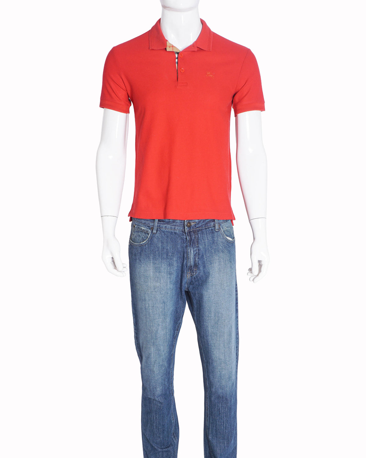 Burberry Red Cotton Piqué Polo T-Shirt
