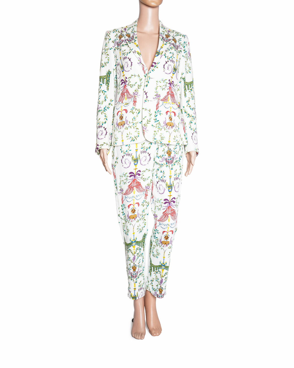 Idli By Thierry Journo Printed Set Of 2 Women's Peak Collar Suit Set