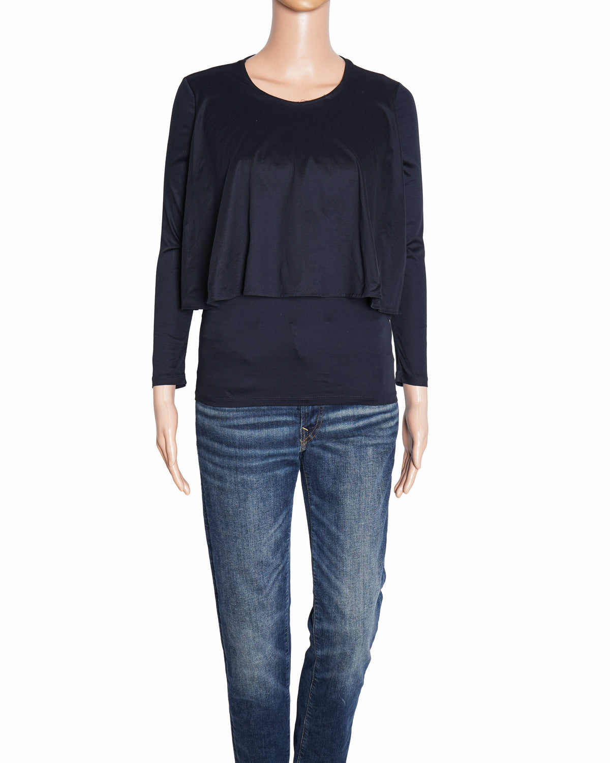 COS Layered Long Sleeve Black T-Shirt