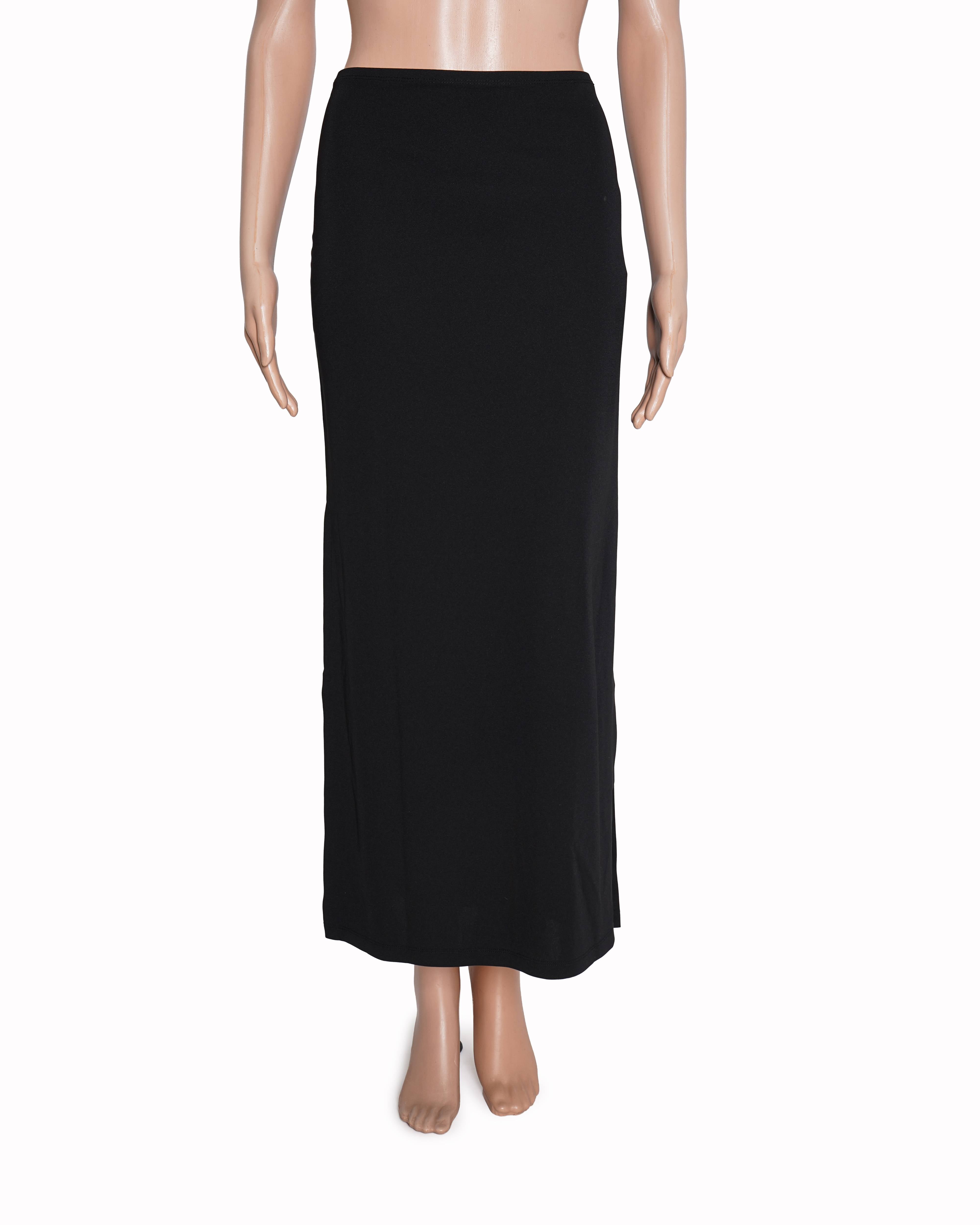 Ann Taylor Black Straight-Cut Skirt with Side Slit