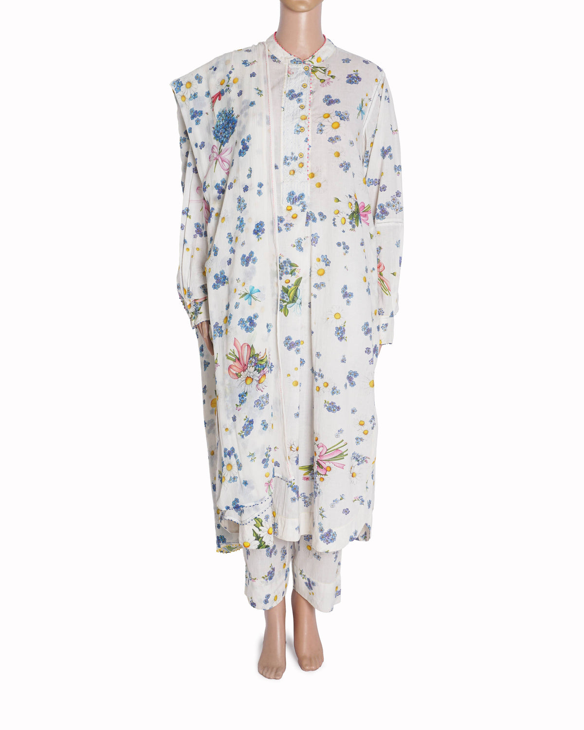 Péro Floral Printed Cotton Tunic Set with Dupatta