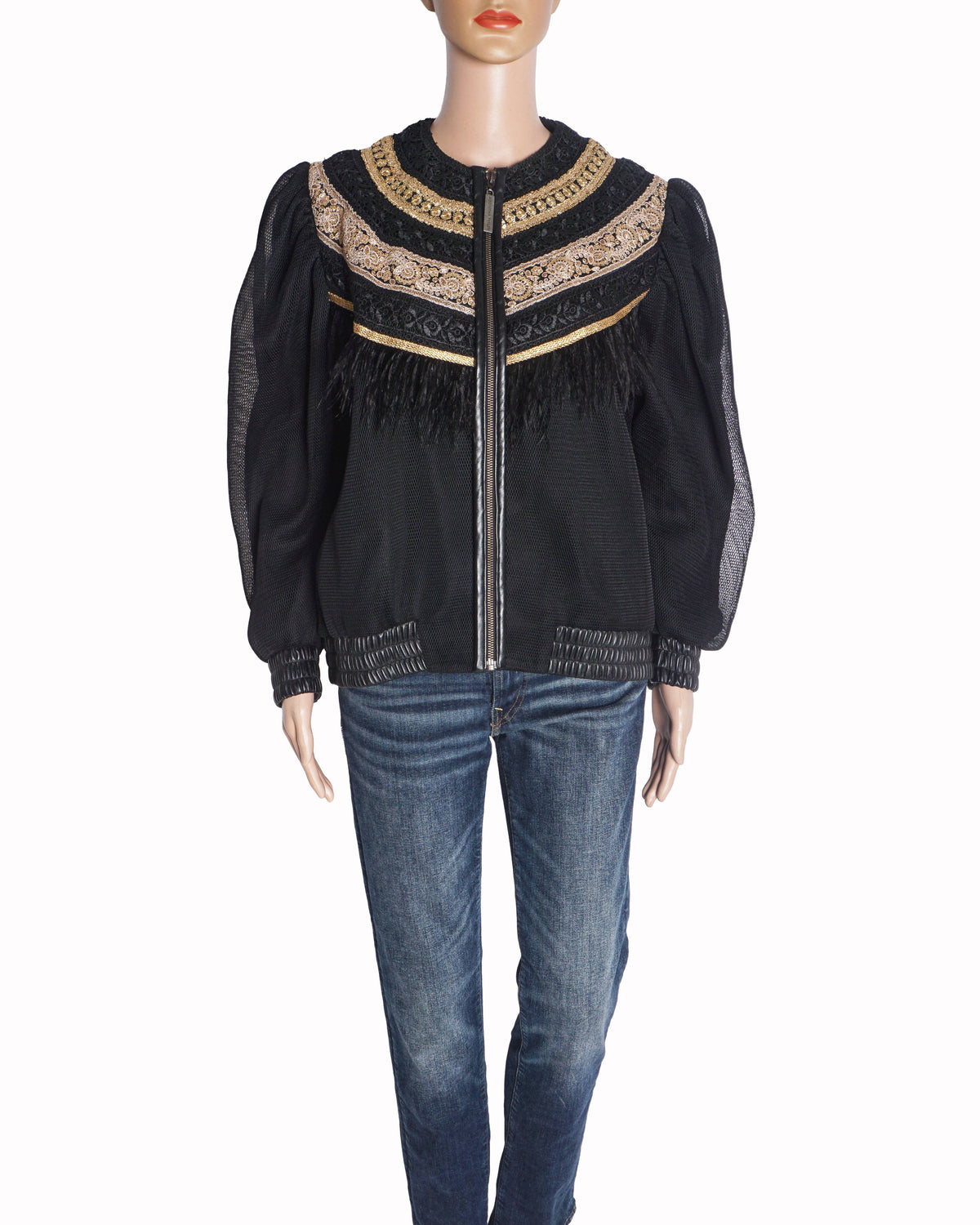 Siddartha Tytler Black & Gold Embroidered Fringe Jacket