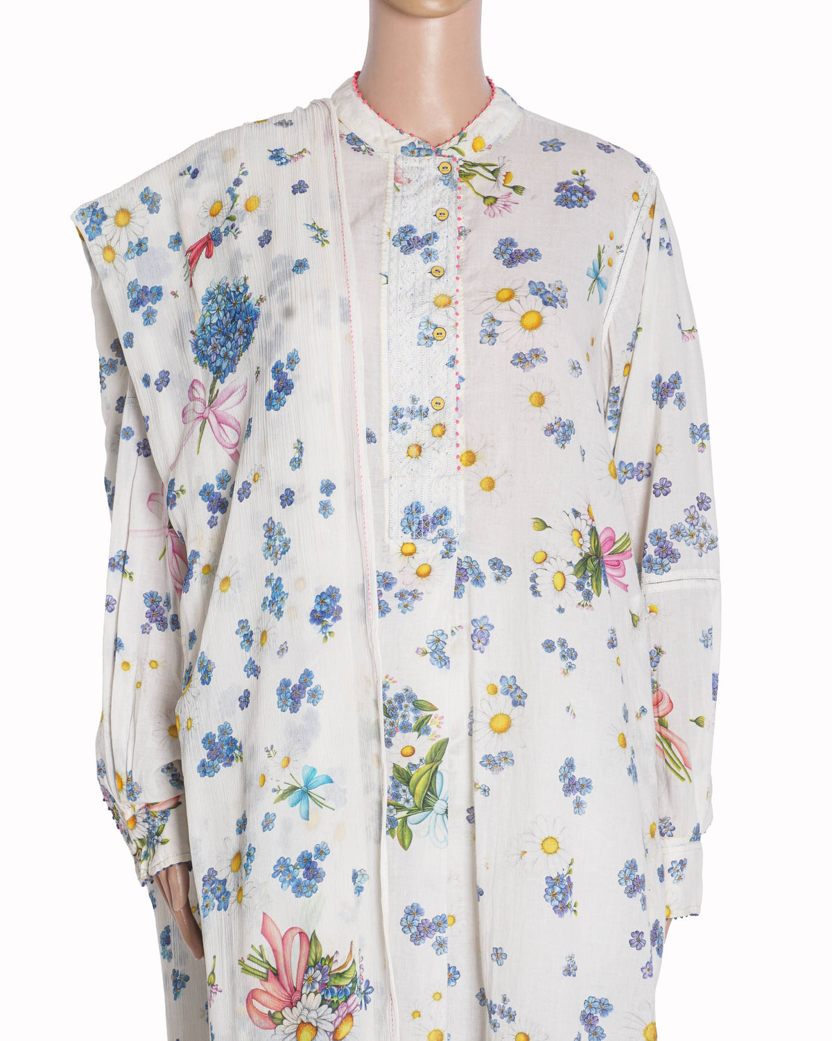 Péro Floral Printed Cotton Tunic Set with Dupatta