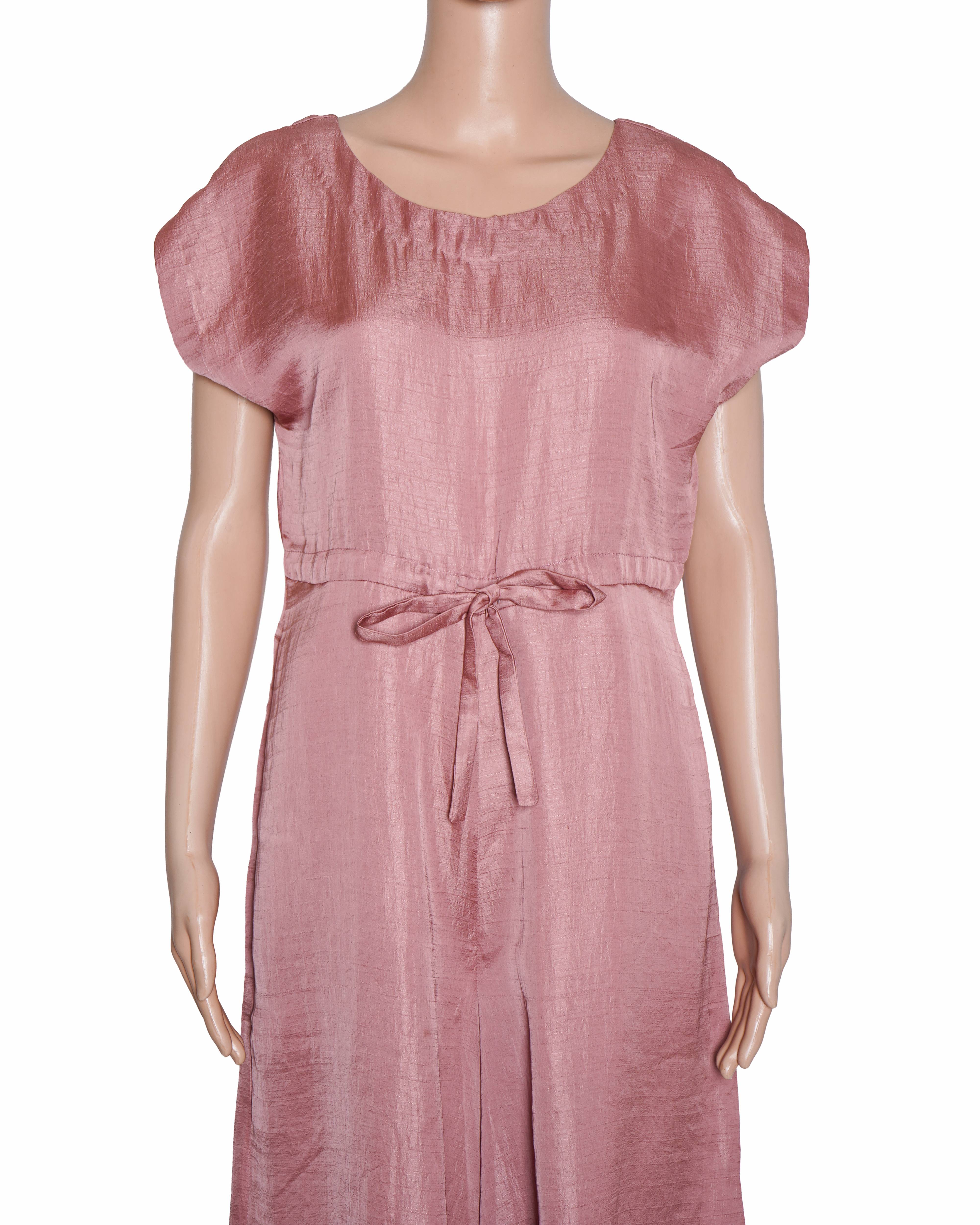 Harsh Harsh Dusty Pink Dupion Silk Jumpsuit