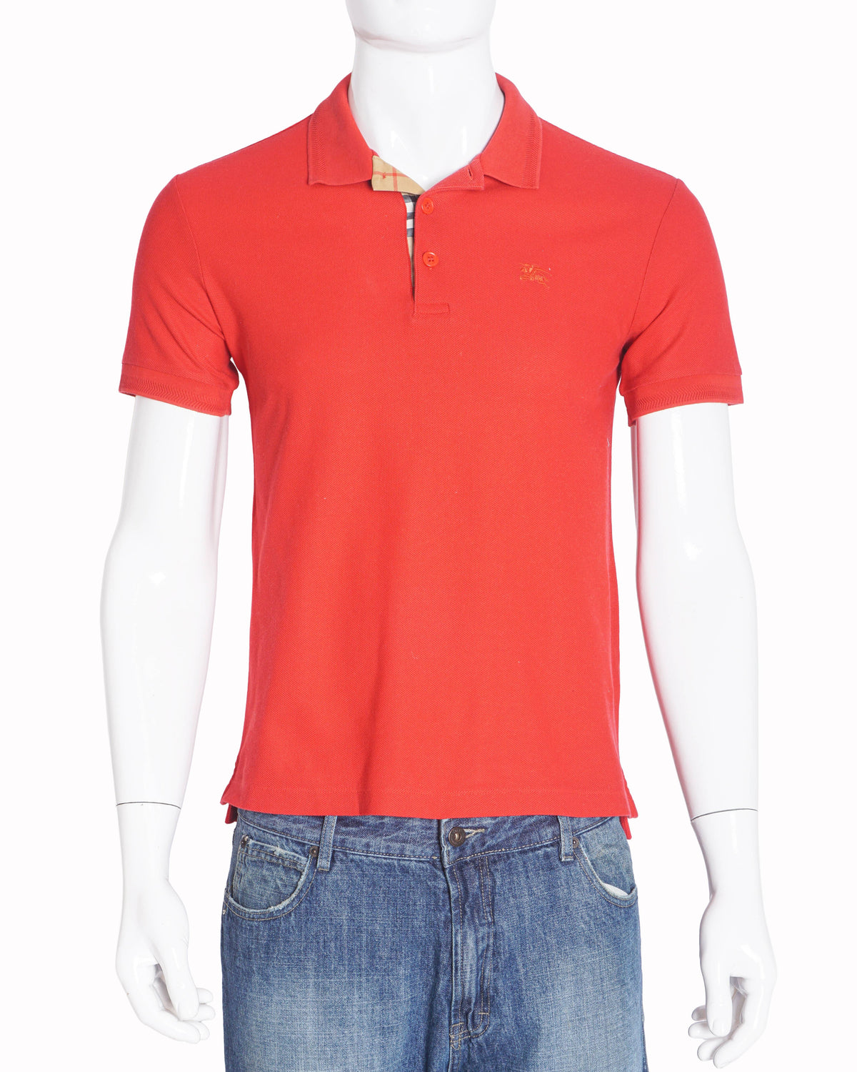 Burberry Red Cotton Piqué Polo T-Shirt