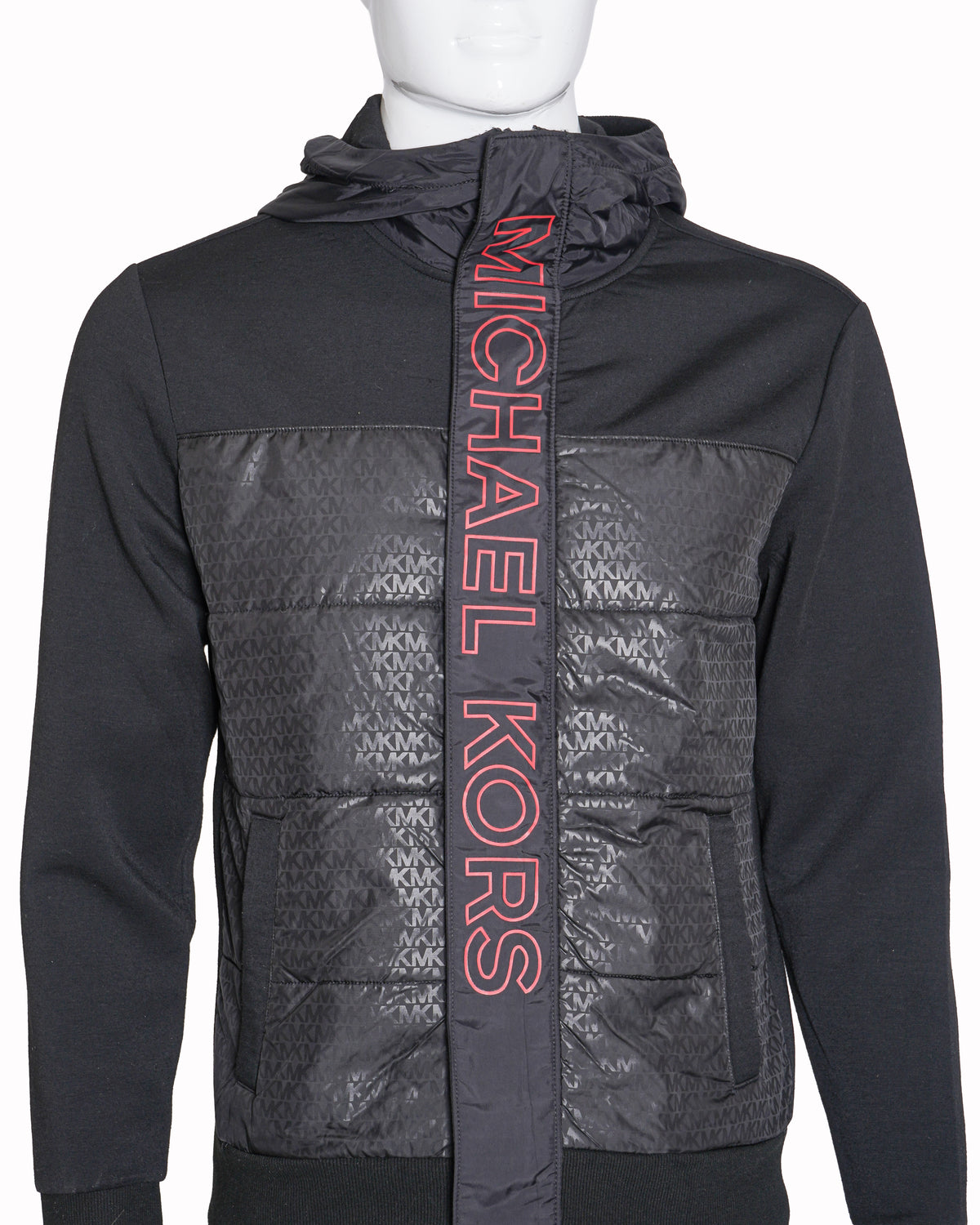 Michael Kors Men’s Black Mixed-Media Puffer Jacket