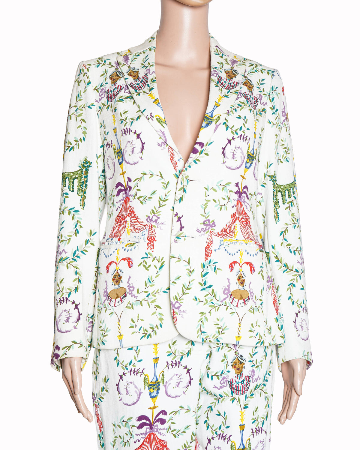 Idli By Thierry Journo Printed Set Of 2 Women's Peak Collar Suit Set