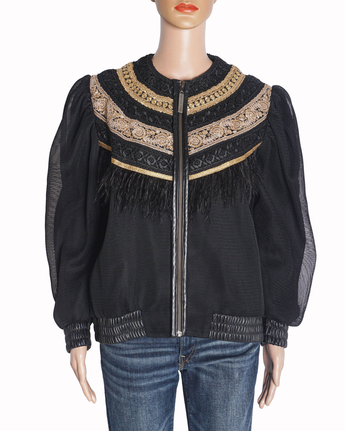 Siddartha Tytler Black & Gold Embroidered Fringe Jacket