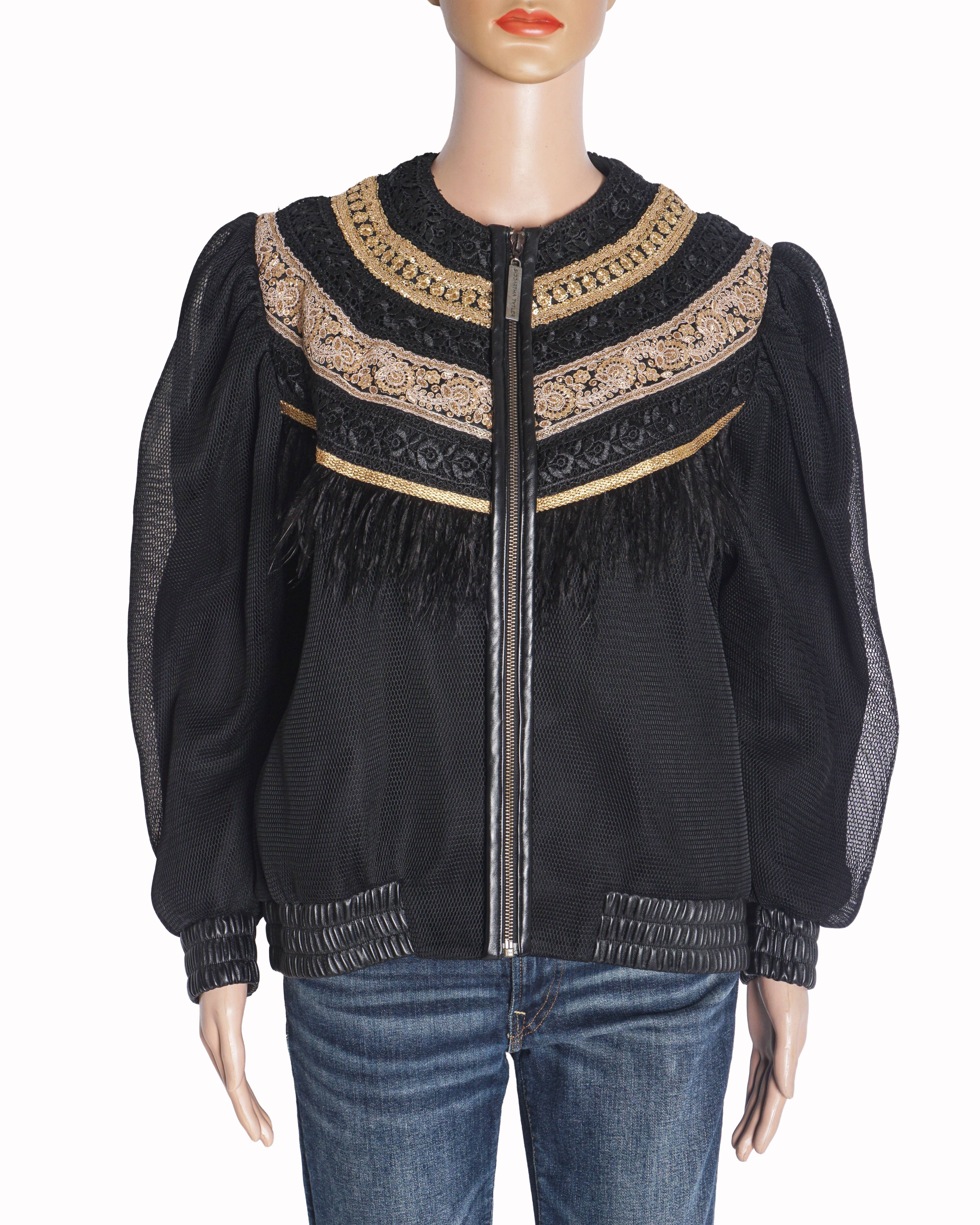 Siddartha Tytler Black & Gold Embroidered Fringe Jacket