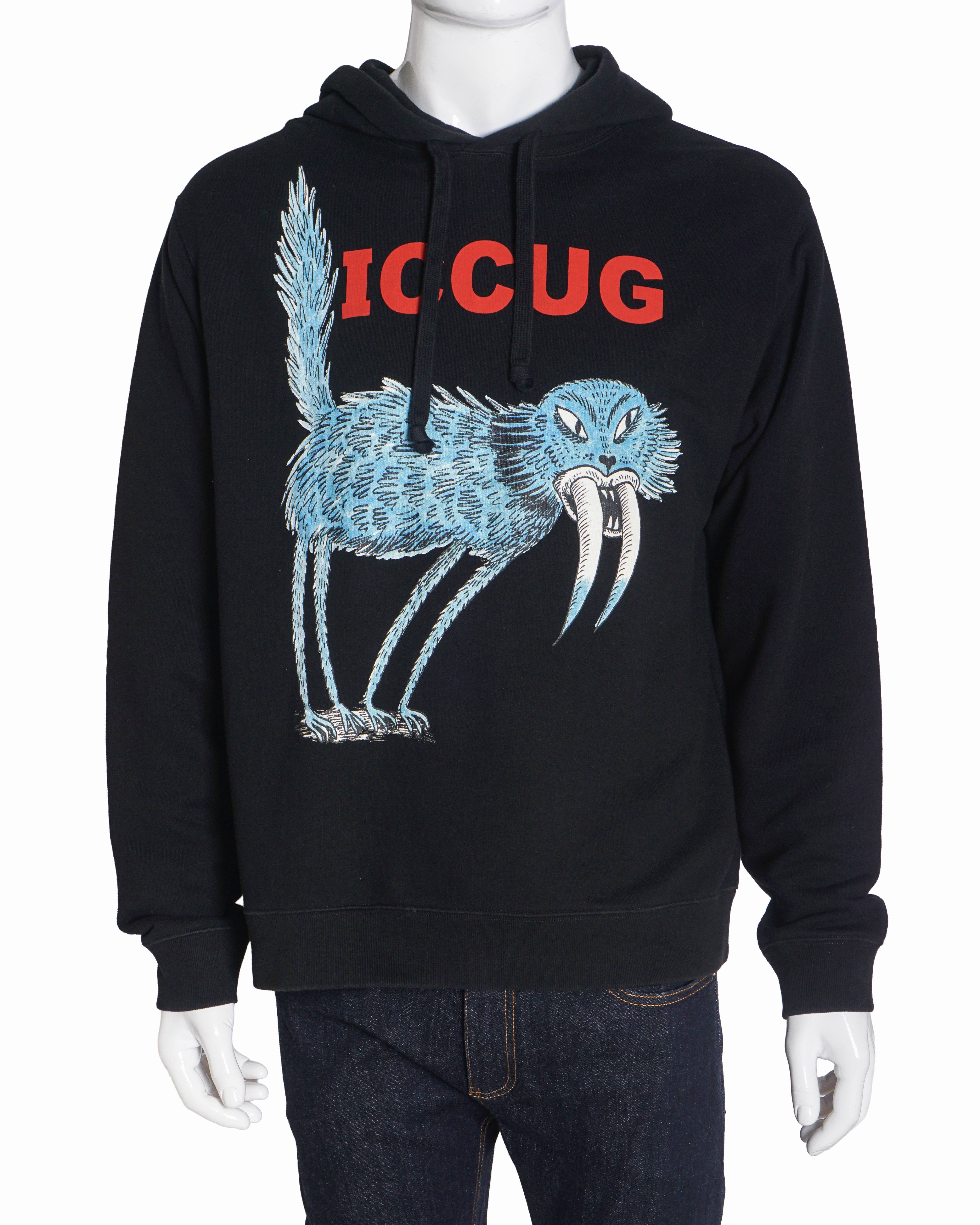 Gucci x Freya Hartas Black ICCUG Graphic Print Hoodie