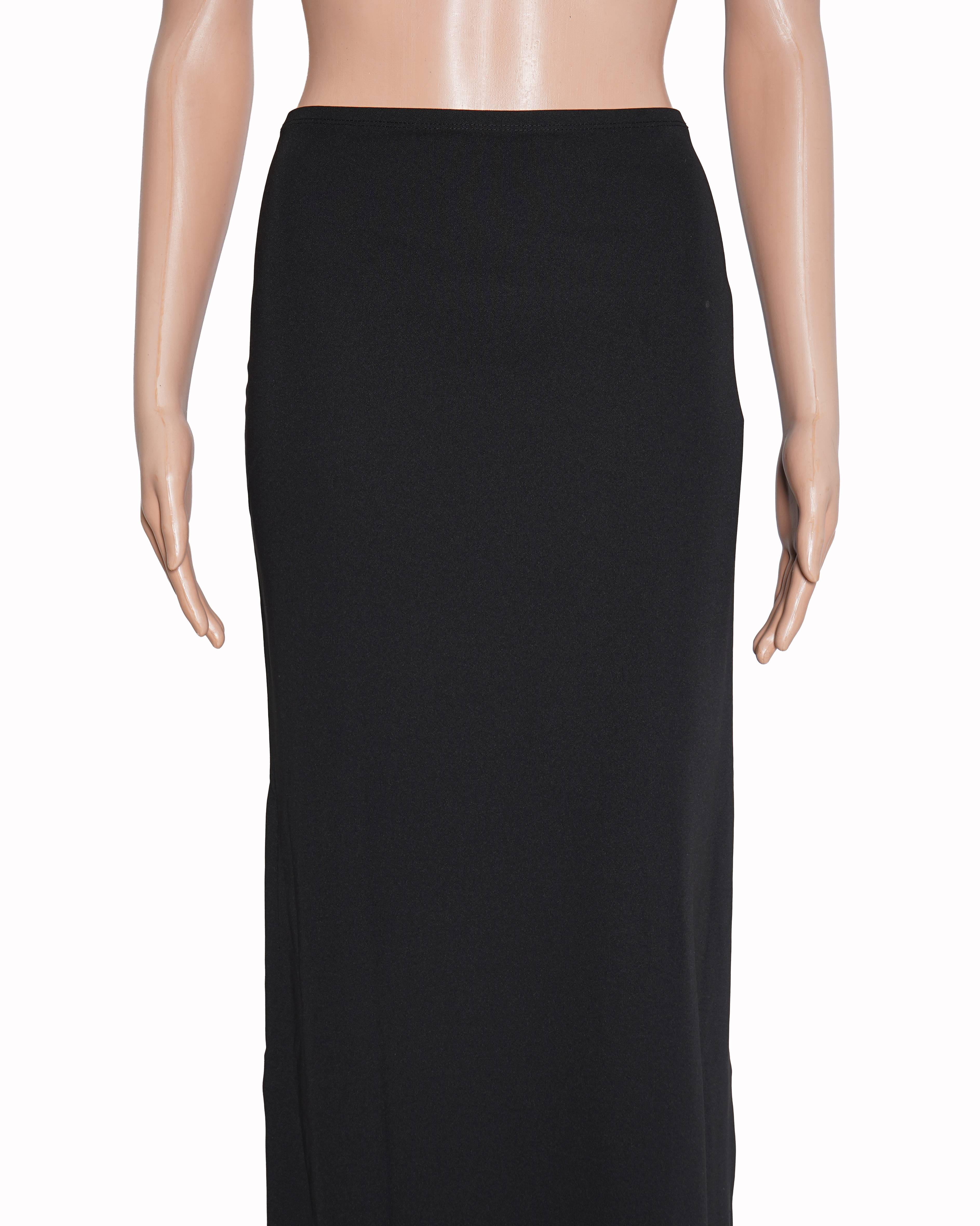 Ann Taylor Black Straight-Cut Skirt with Side Slit