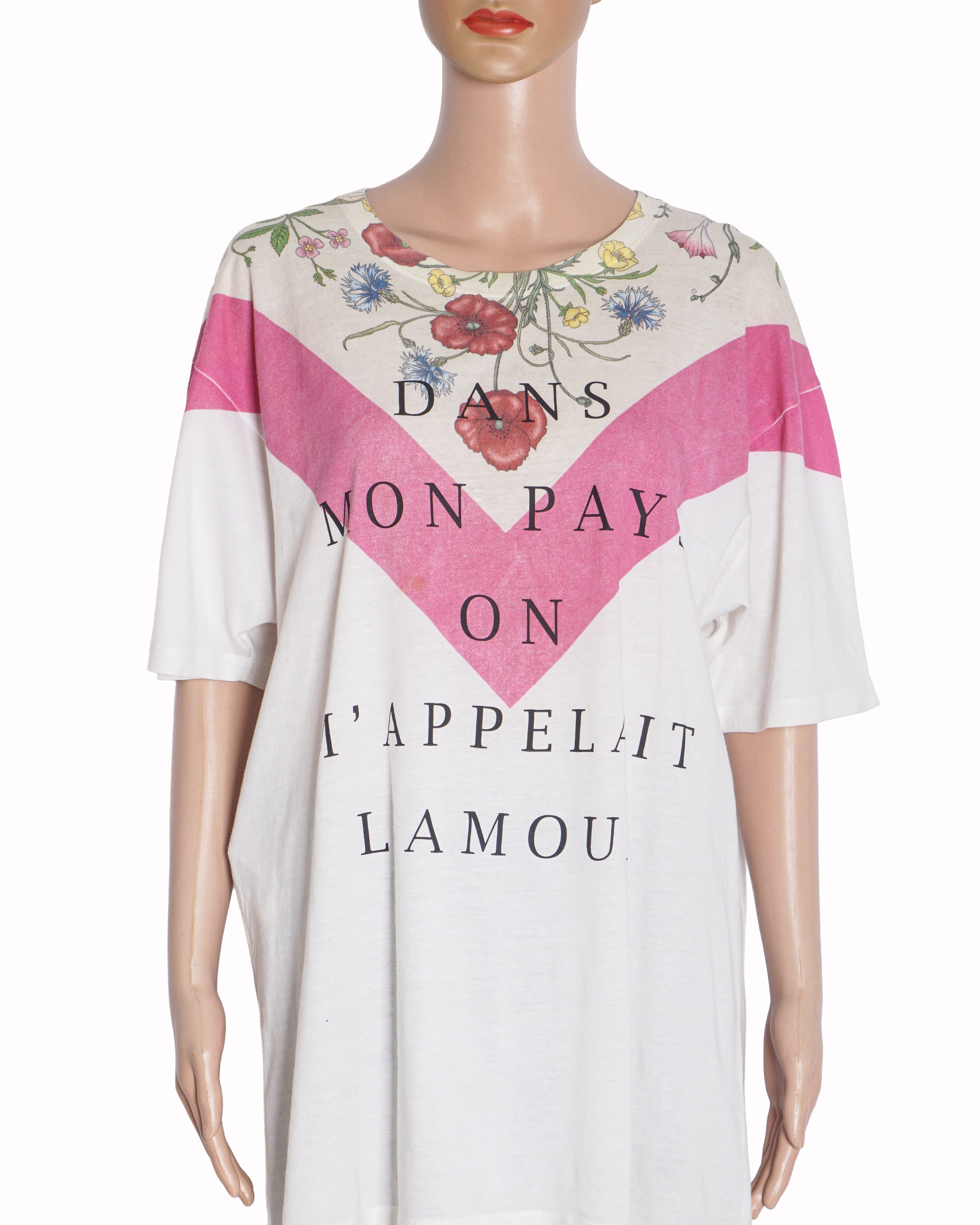 Gucci Floral Dans Mon Pays On M'Appelait L'Amour Oversized T-Shirt