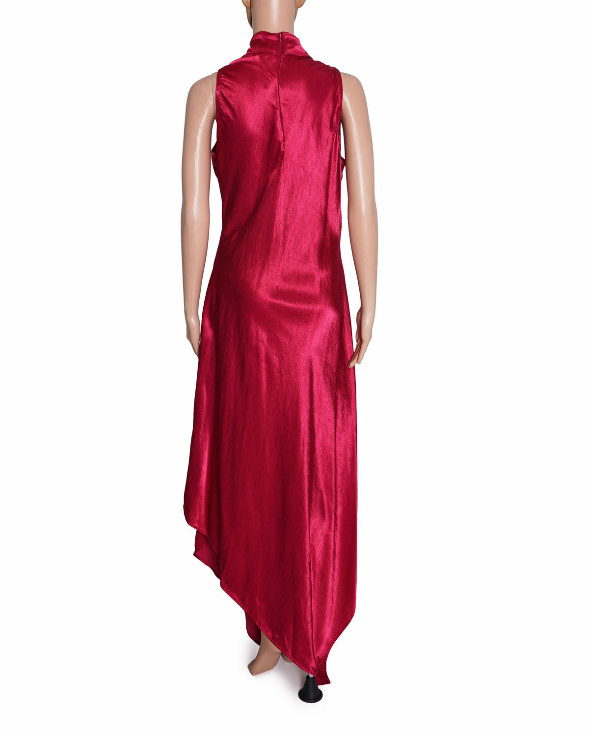 Aroka Red Halter Neck Asymmetric Maxi Dress