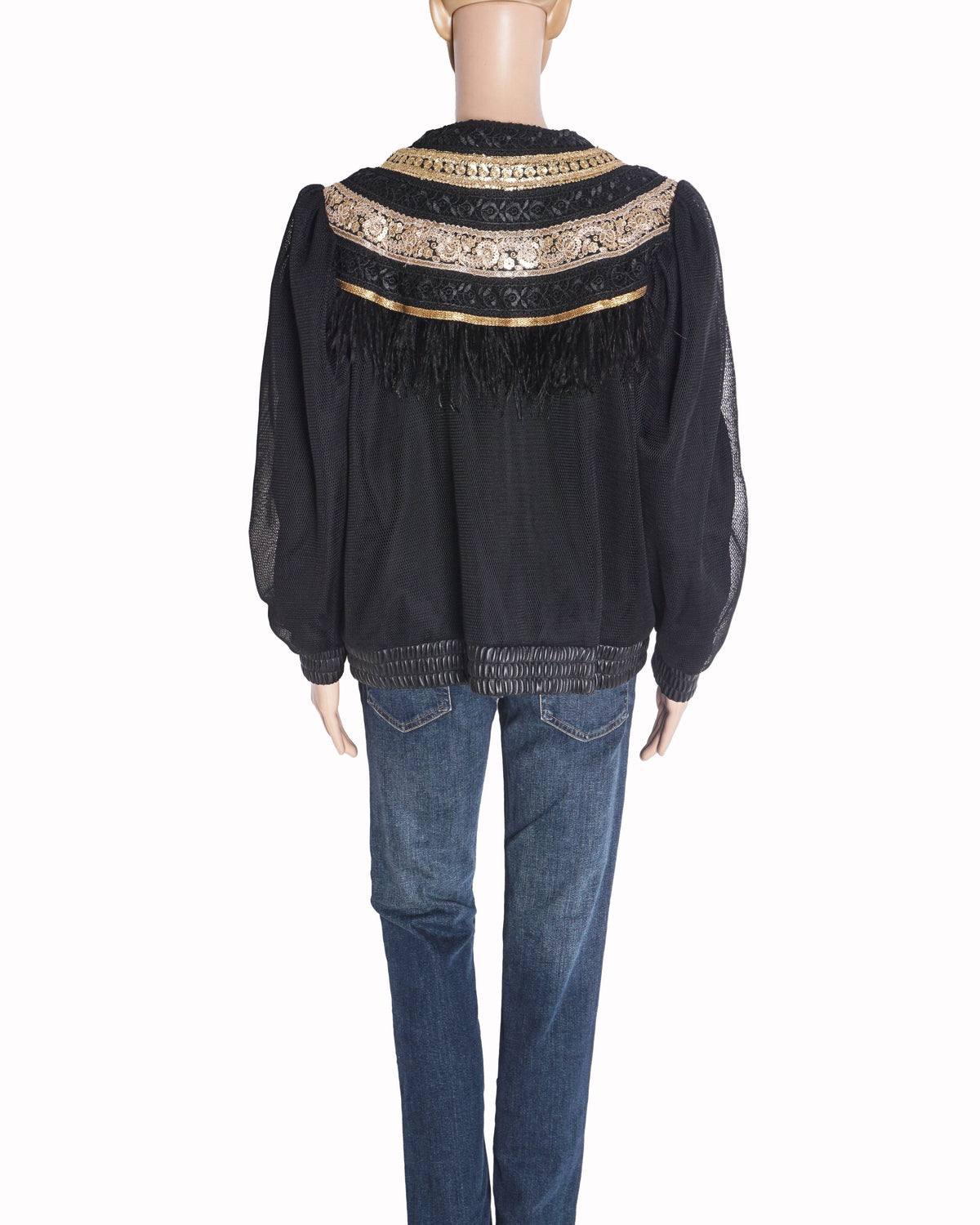 Siddartha Tytler Black & Gold Embroidered Fringe Jacket