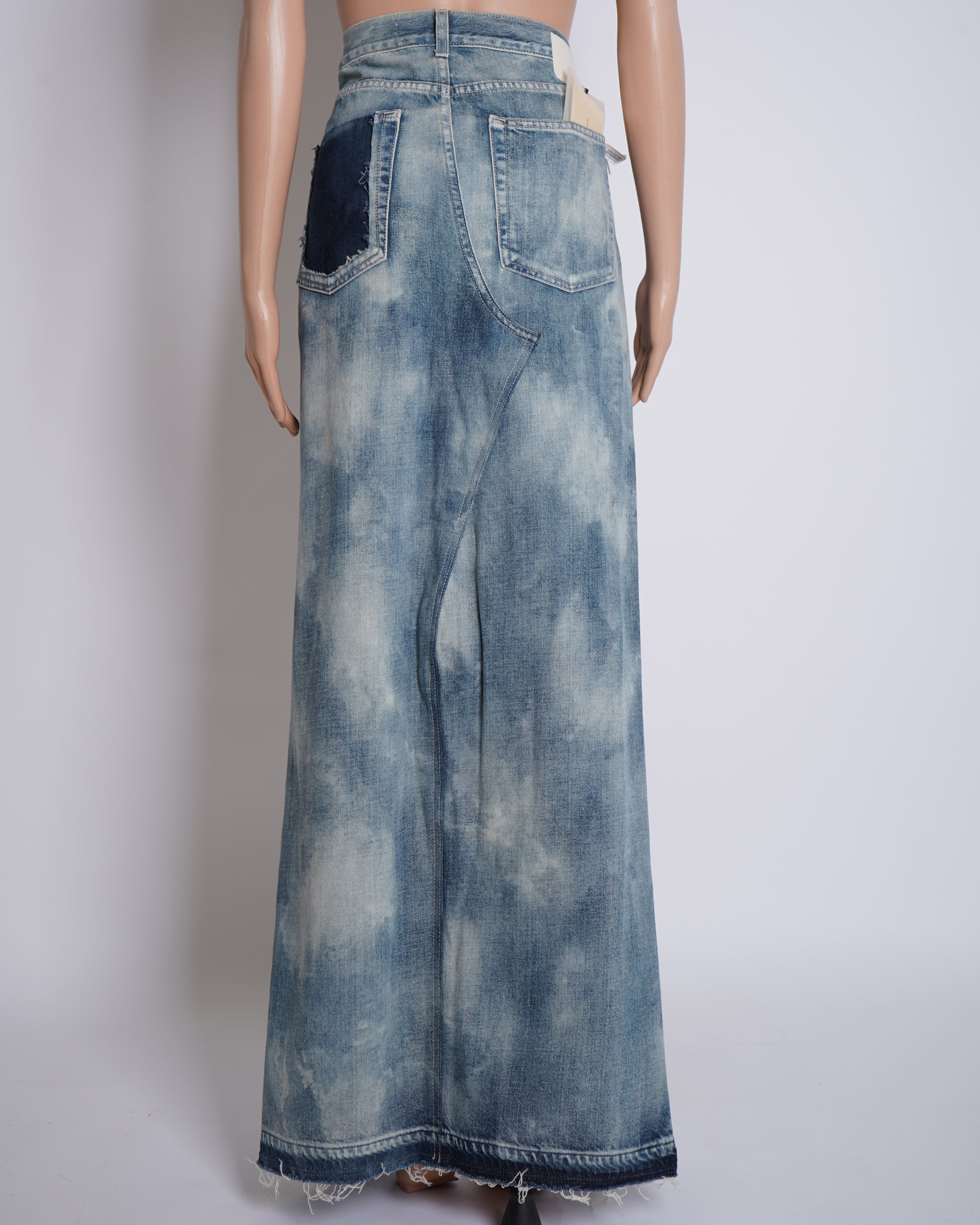New Grlfrnd Acidwash Front Slit Skirt