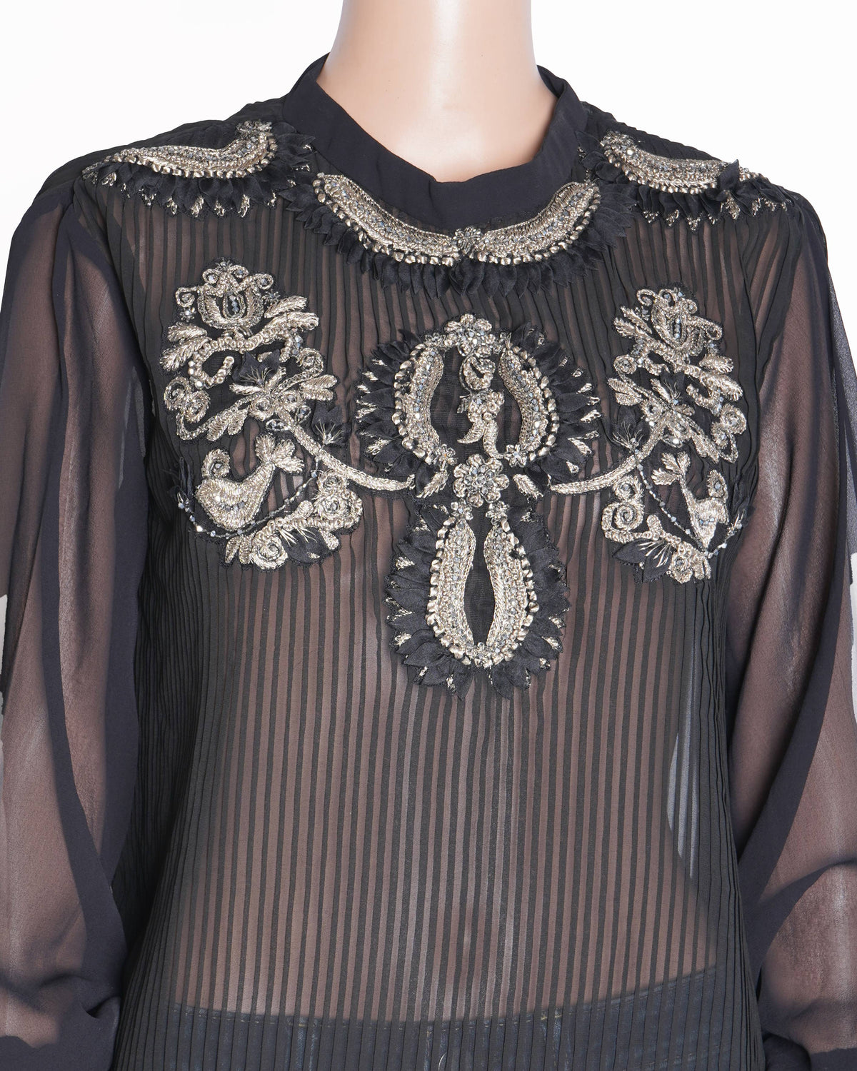 Jade by Monica & Karishma Black embroidered top