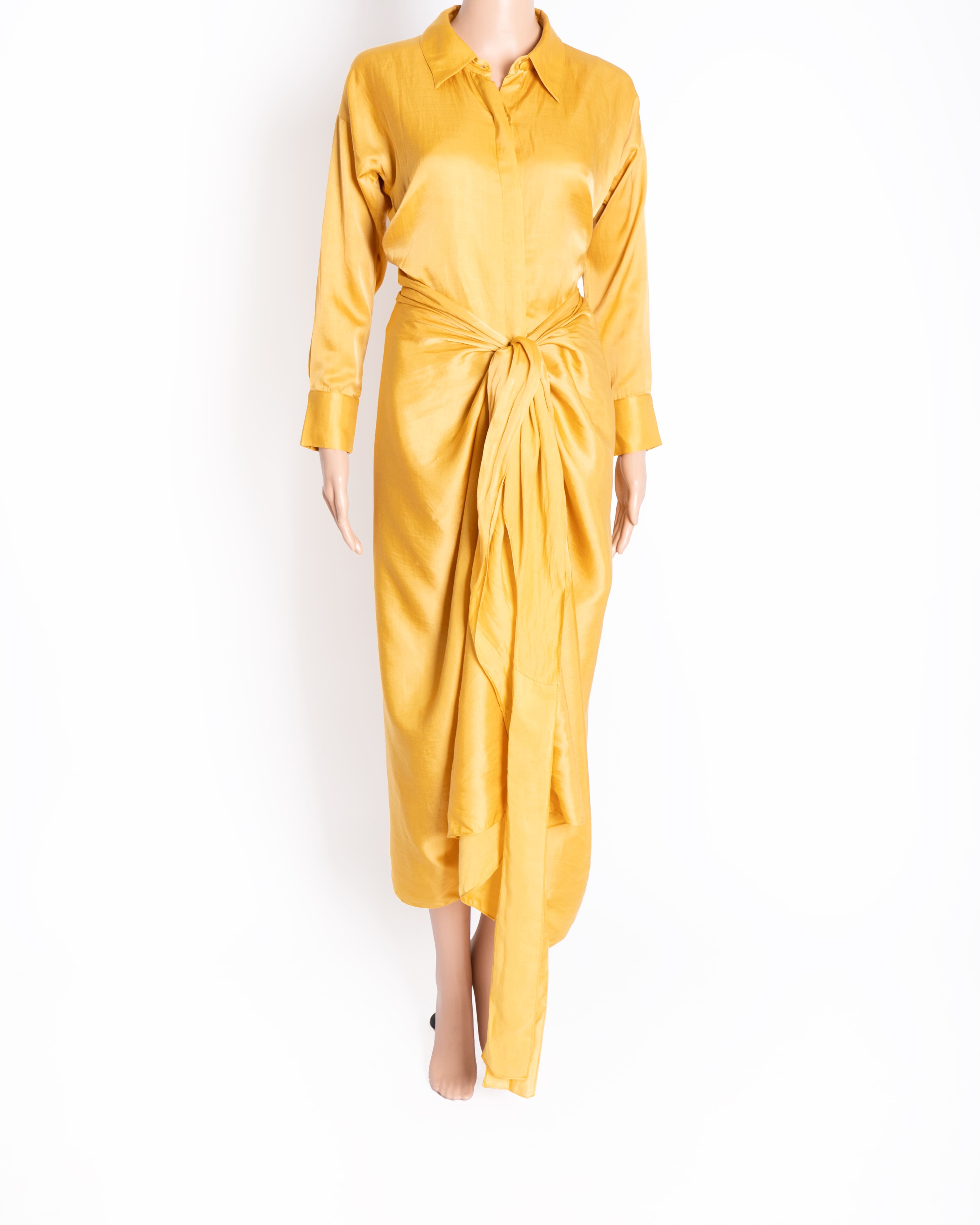 Nouria Yellow Drape Dress