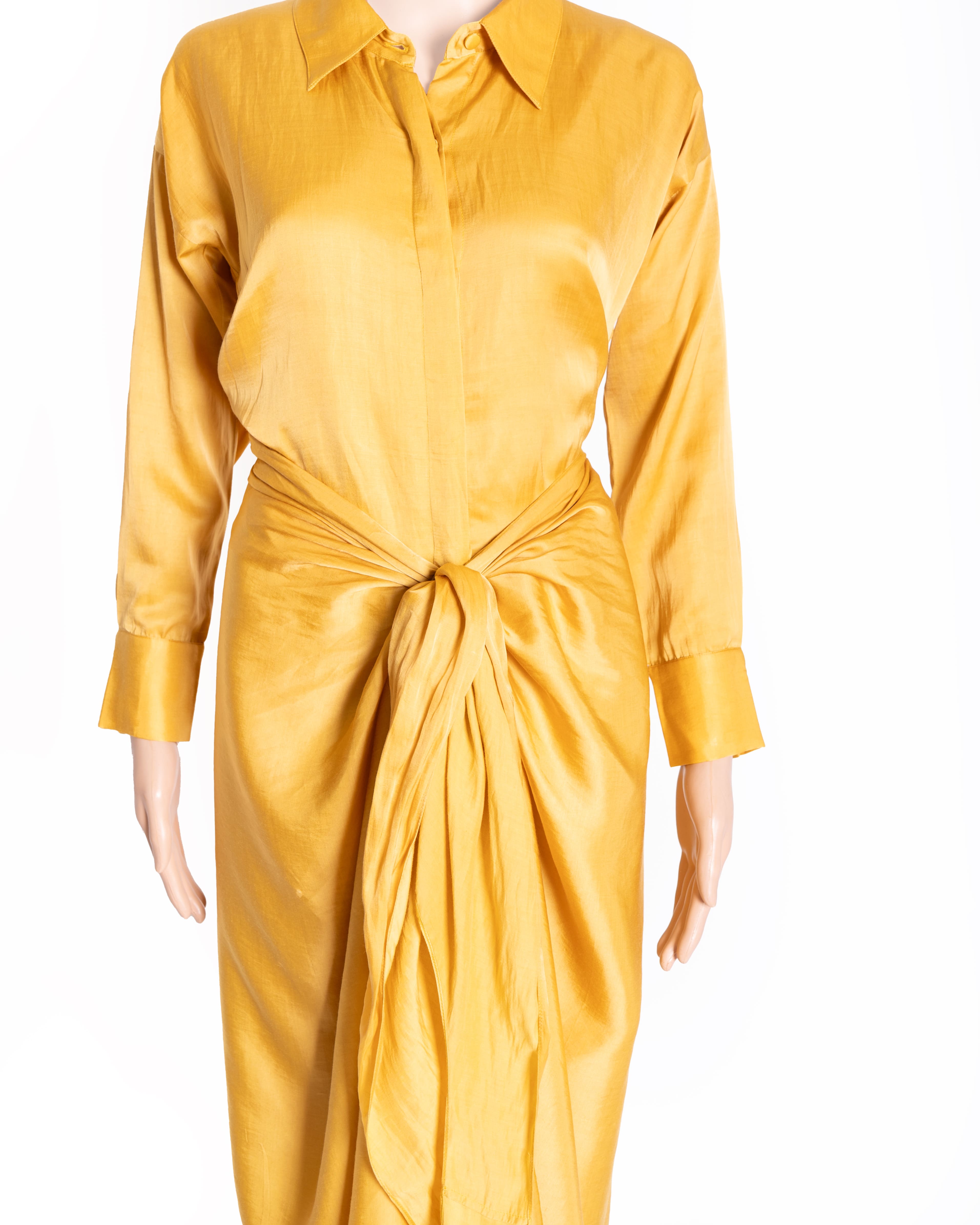Nouria Yellow Drape Dress