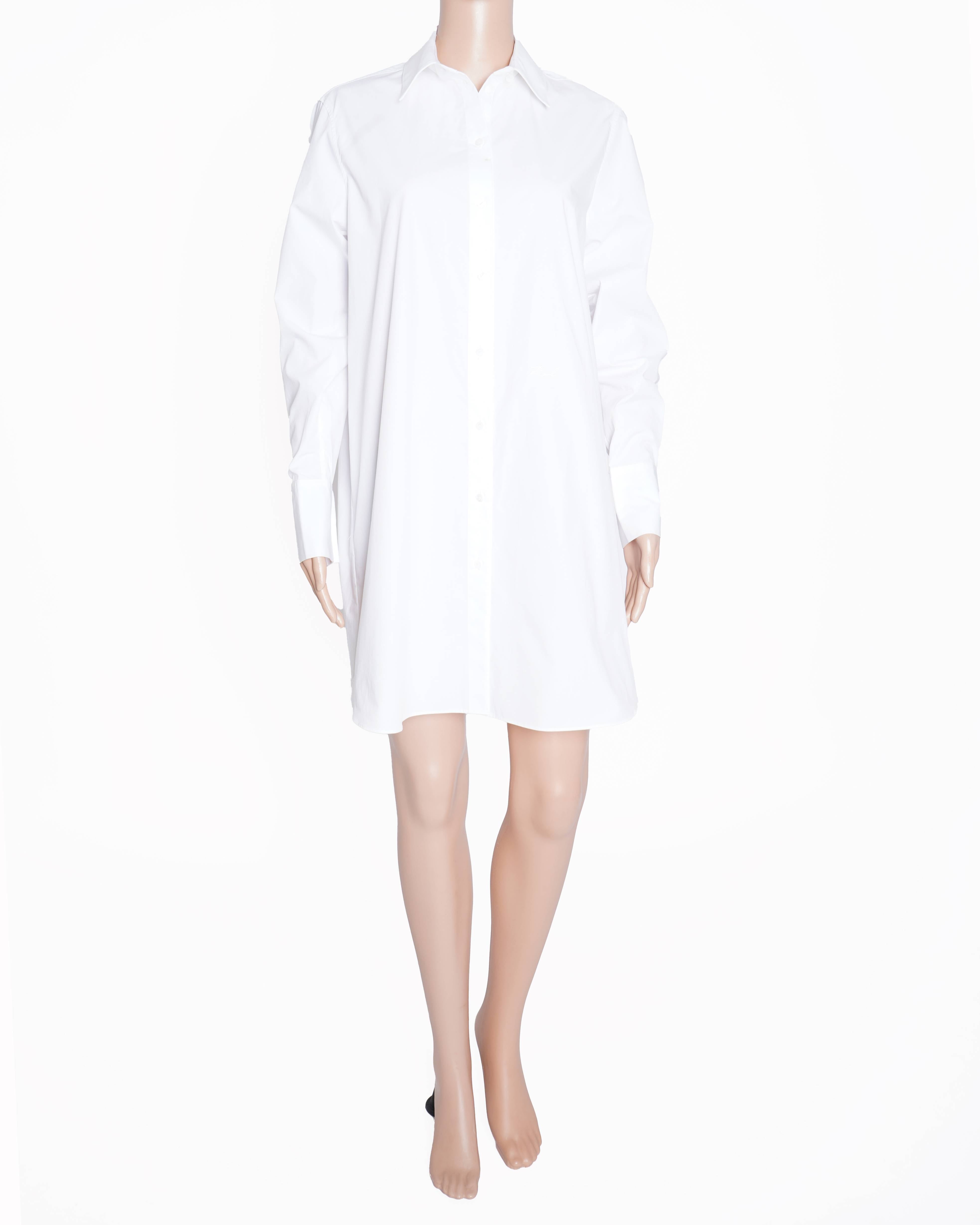 New Karl Lagerfeld White full sleeves shirt Dress