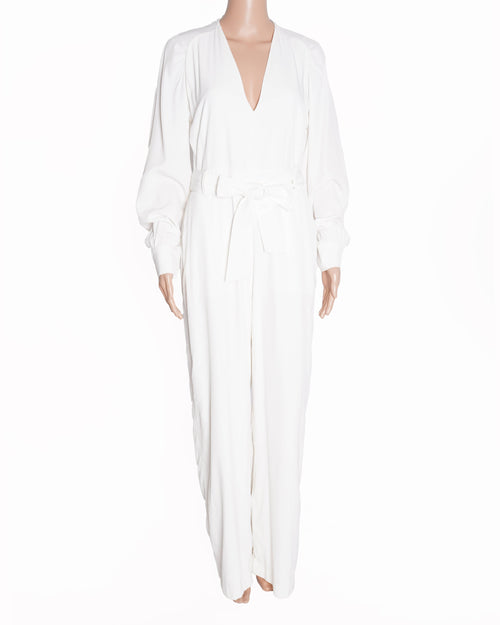 Reiss white belted jumpsuit