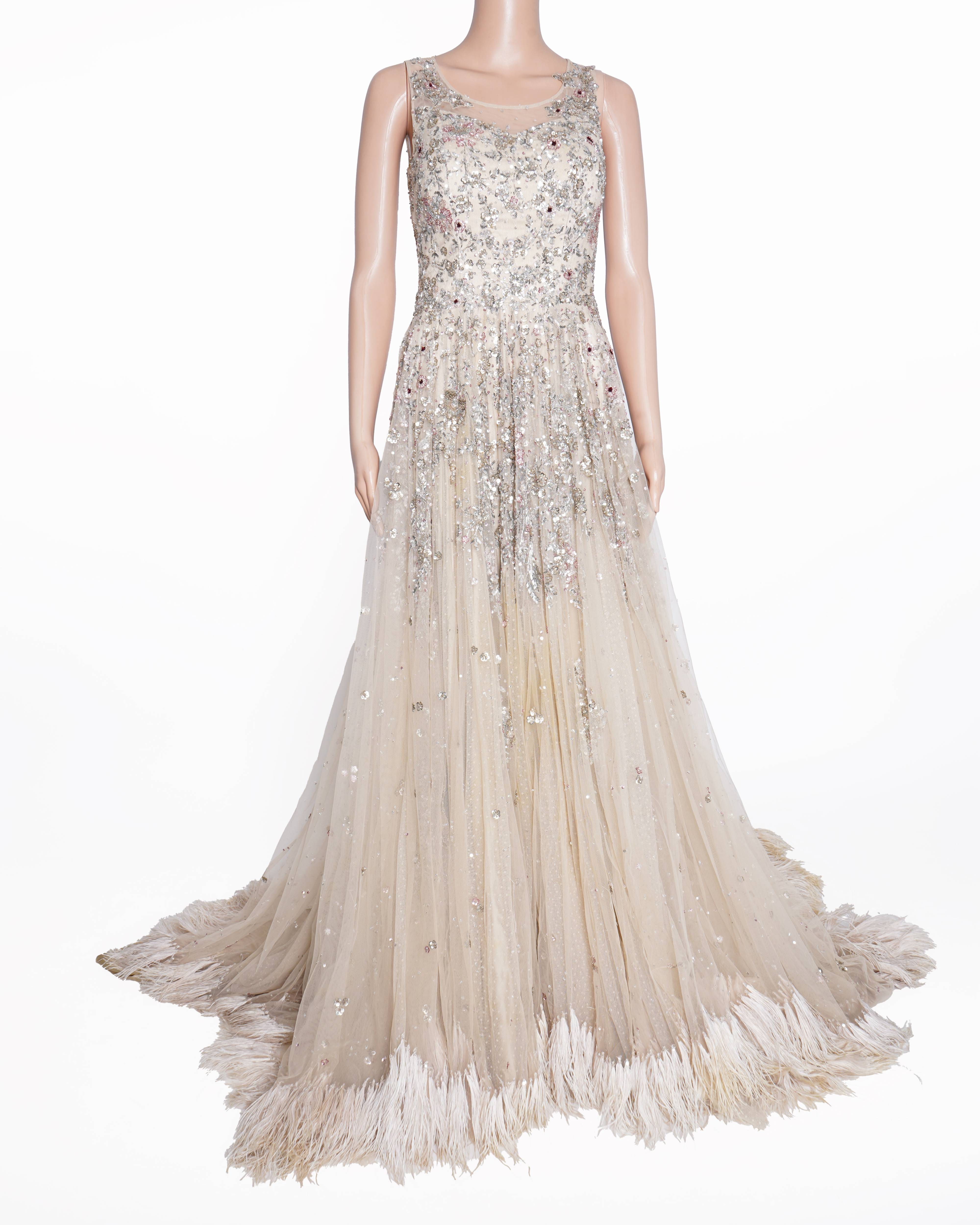 Dolly J embroidered net gown