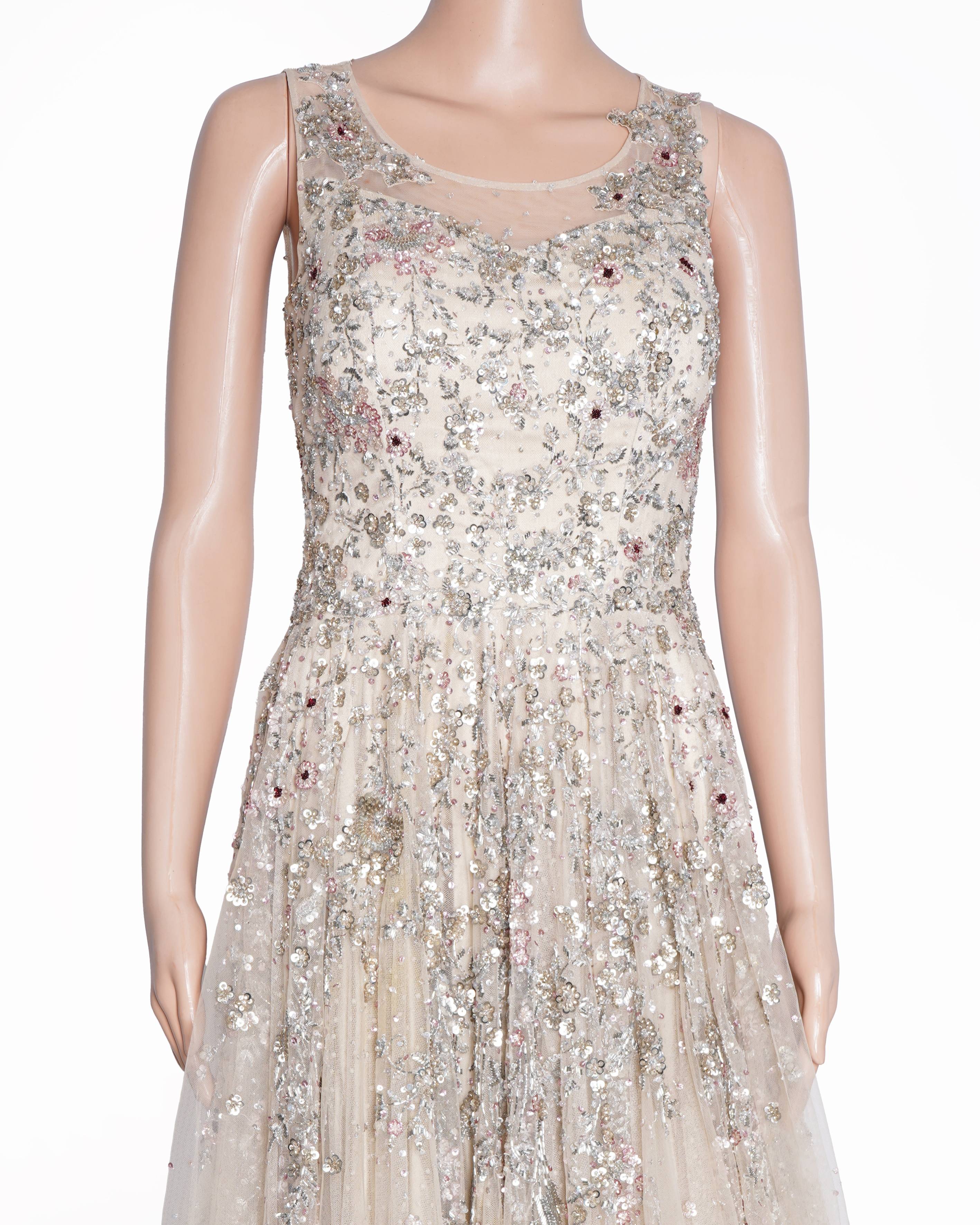 Dolly J embroidered net gown