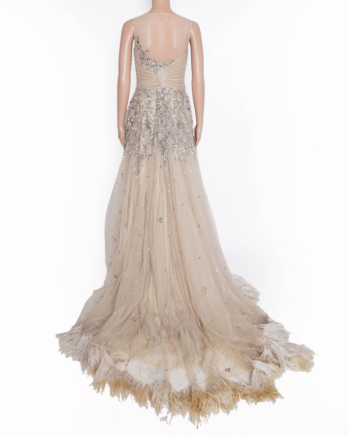 Dolly J embroidered net gown