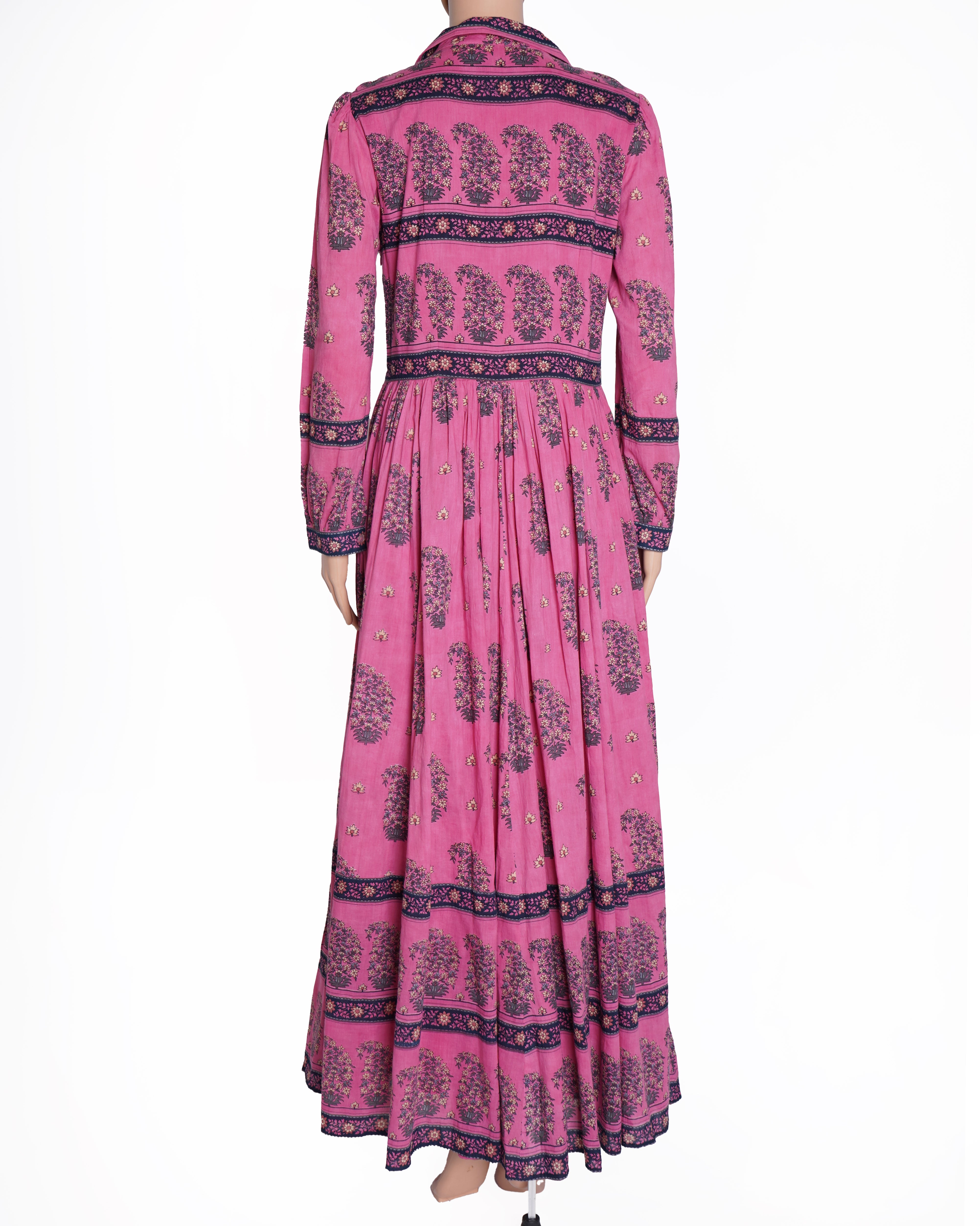 Ritu kumar pink and blue printed shirt dress