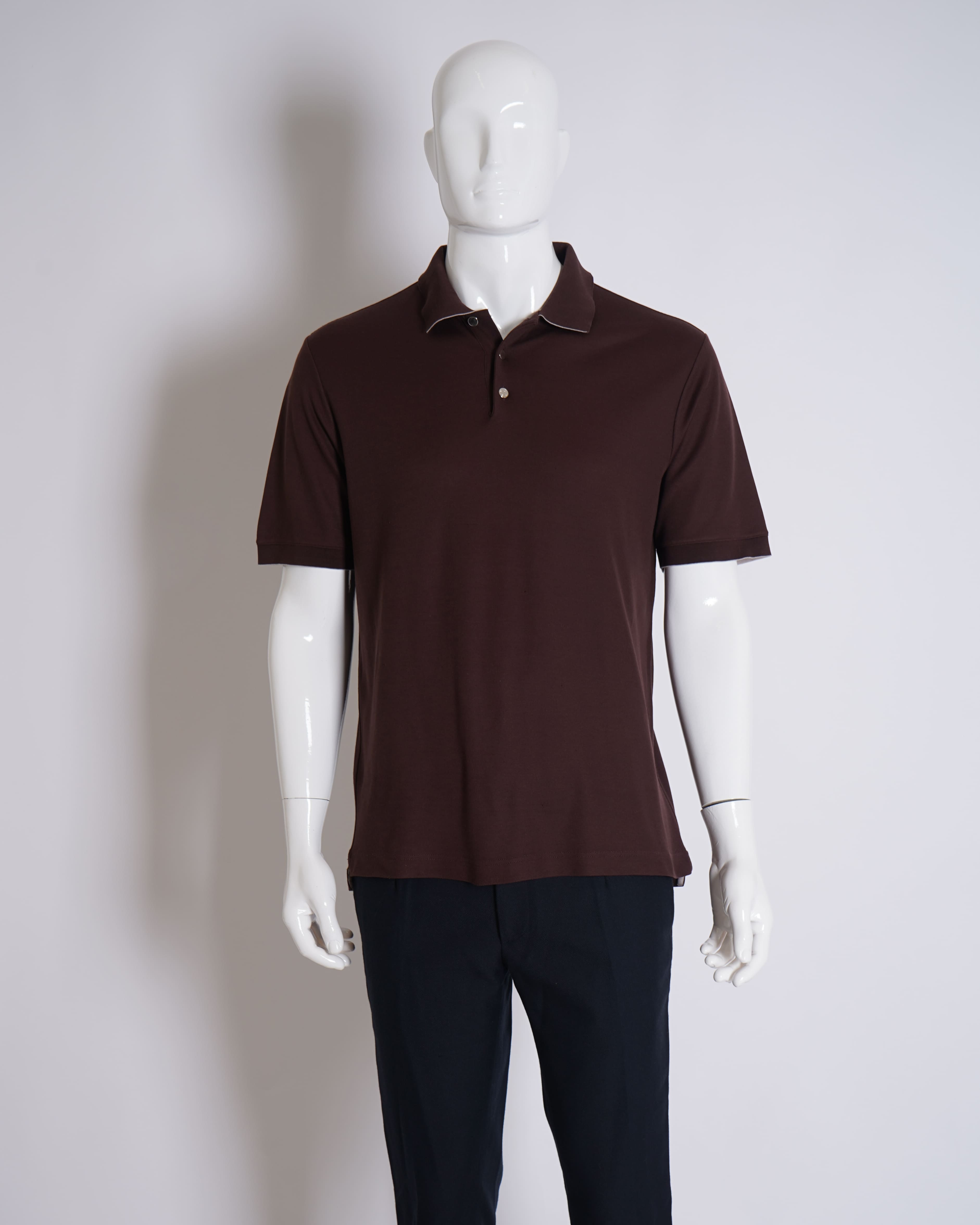 Hermes men's brown polo T shirt
