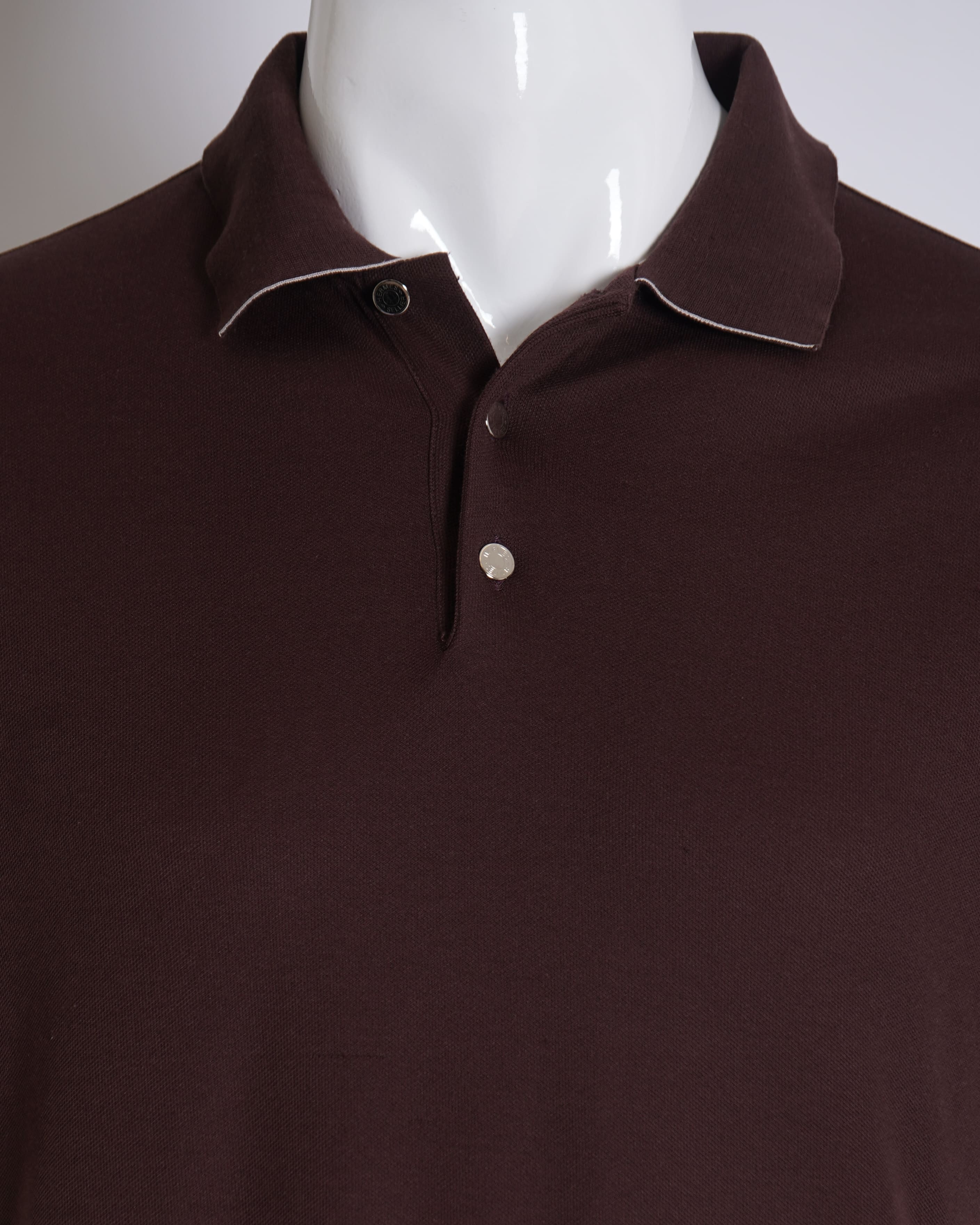 Hermes men's brown polo T shirt