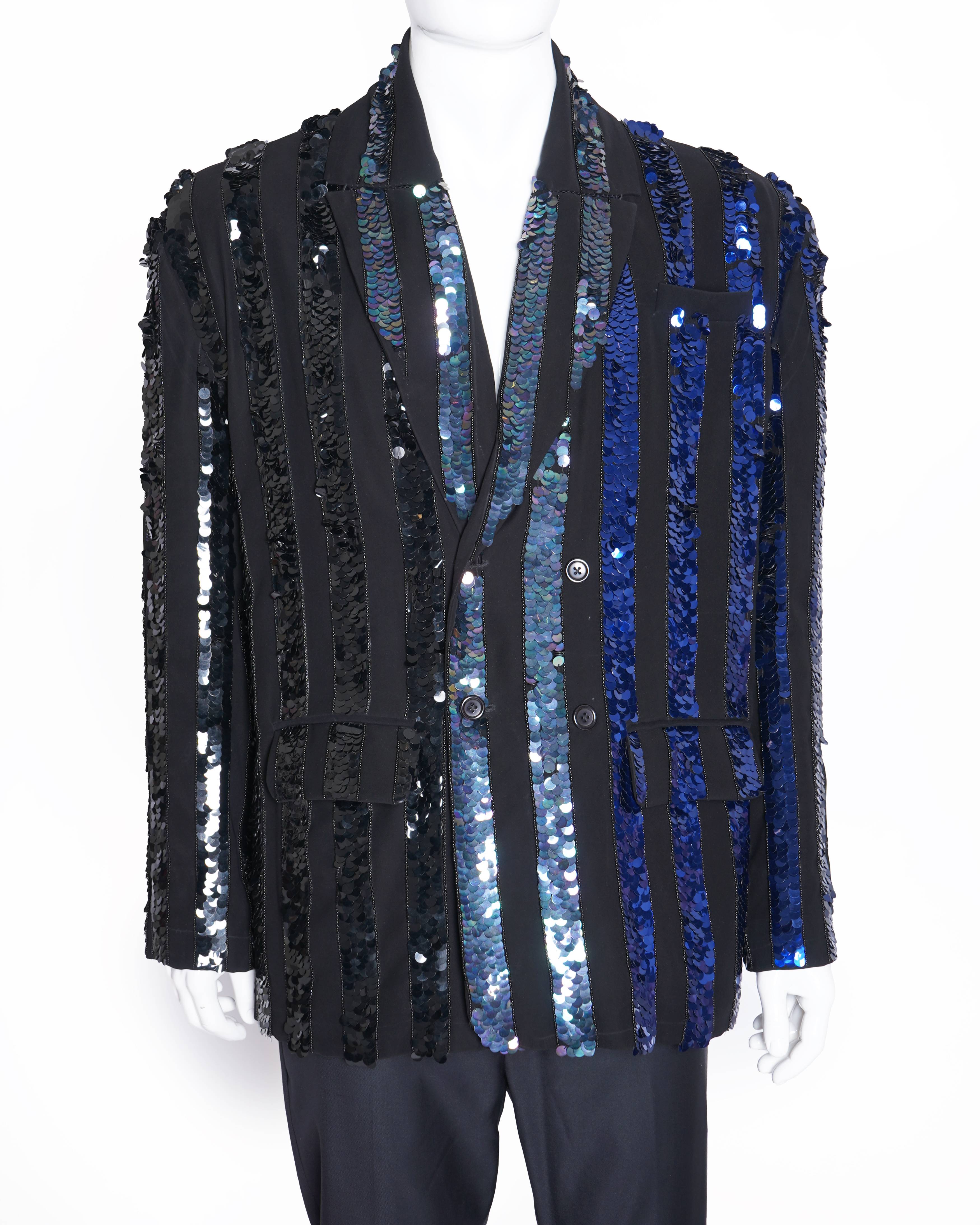 Kanika Goyal Label Sequenced blazer In Black & Shades Of Blue (Unisex)