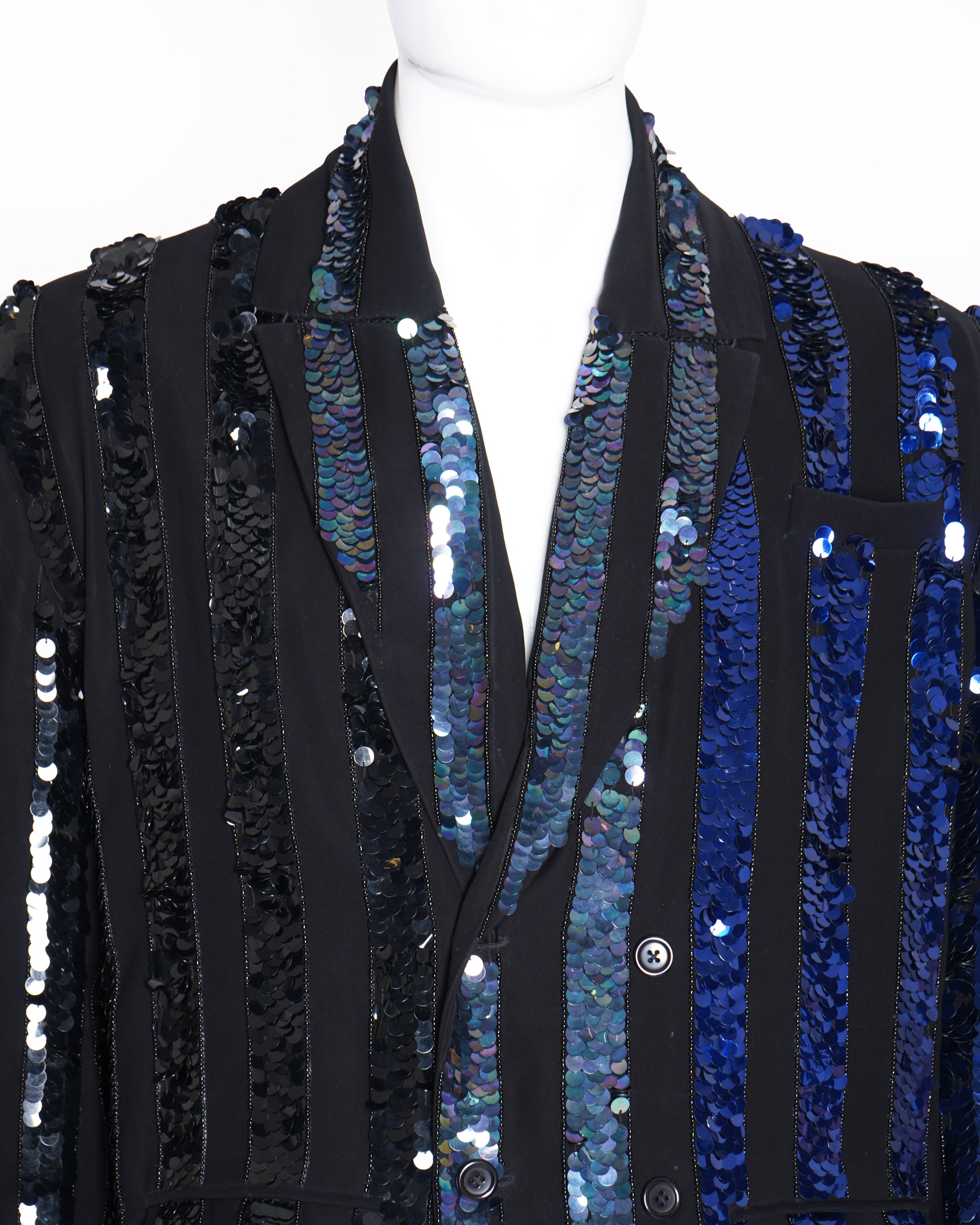 Kanika Goyal Label Sequenced blazer In Black & Shades Of Blue (Unisex)