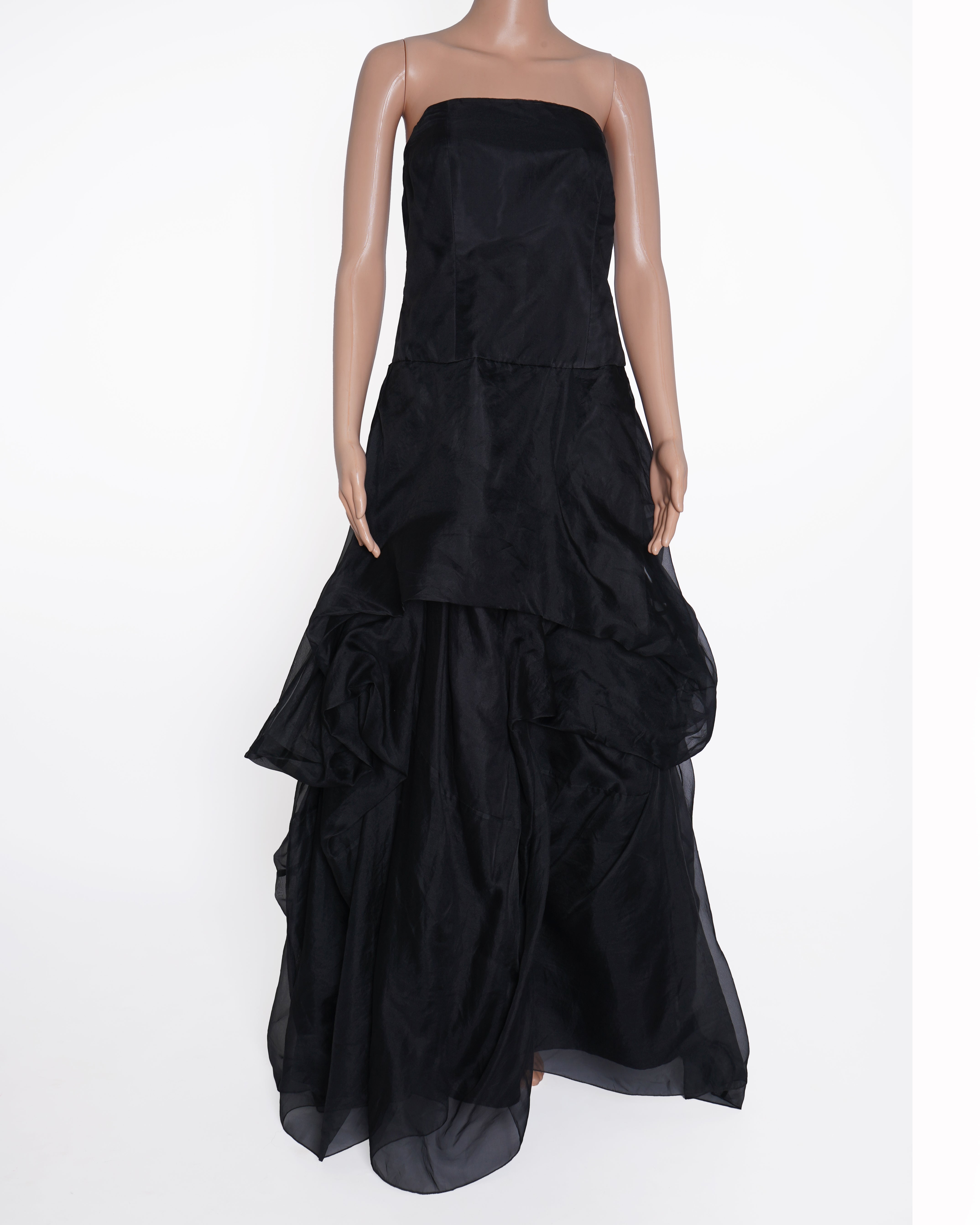 Raghavendra Rathore Jodhpur Strapless Gown In Black