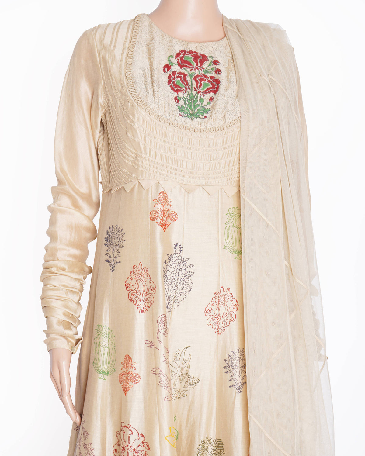 Rohit Bal Floral Embroidered Set Of 3 In Beige