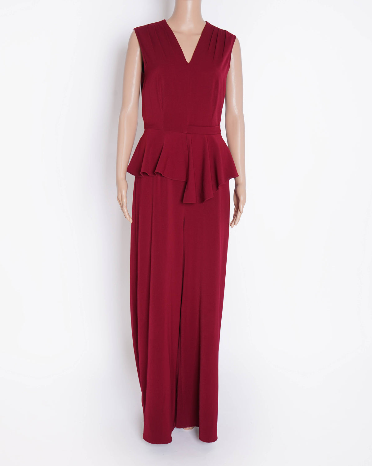 Swatee Singh Maroon V-neck Jumpsuit
