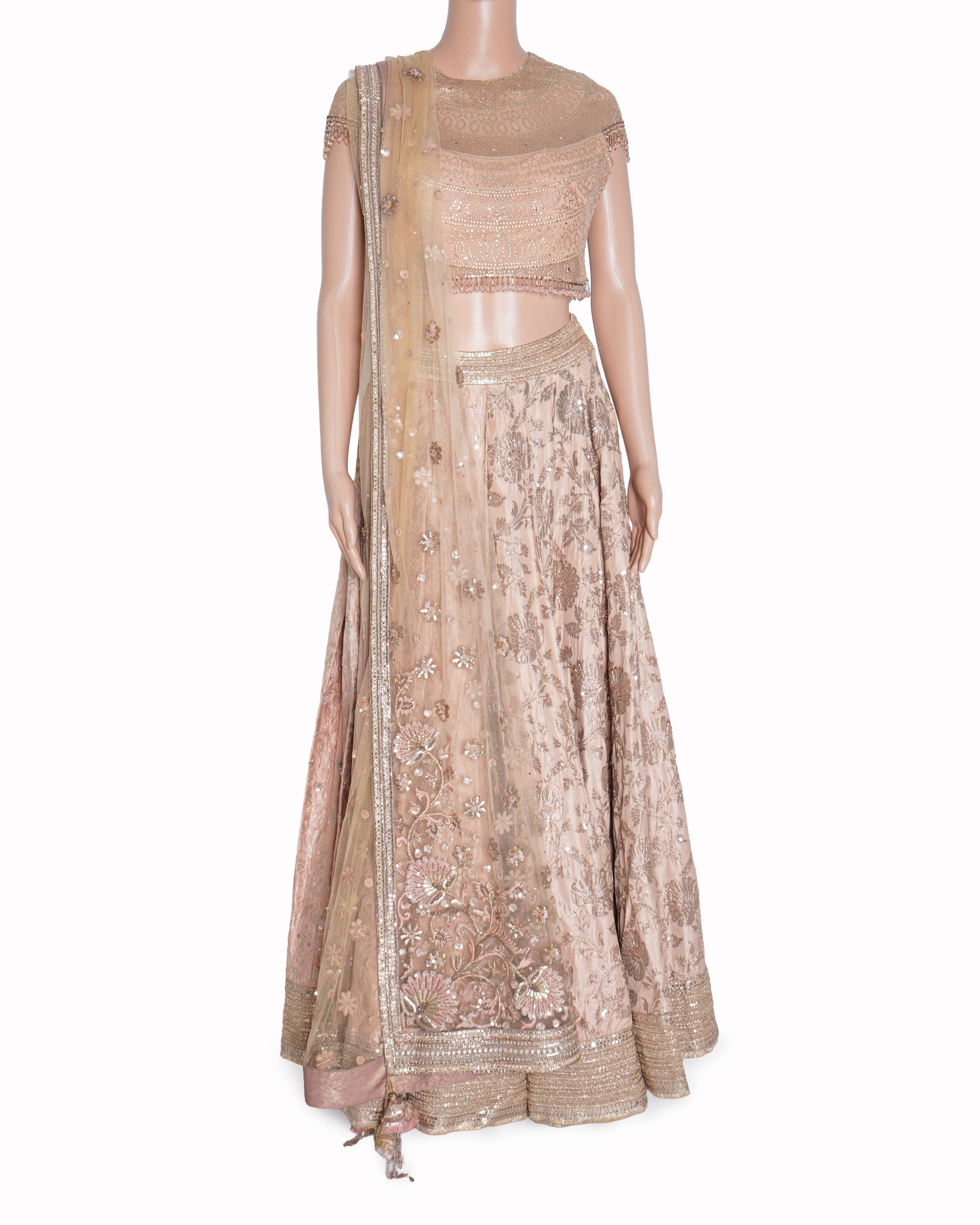 Tarun Tahiliani pink embroidered lehenga set