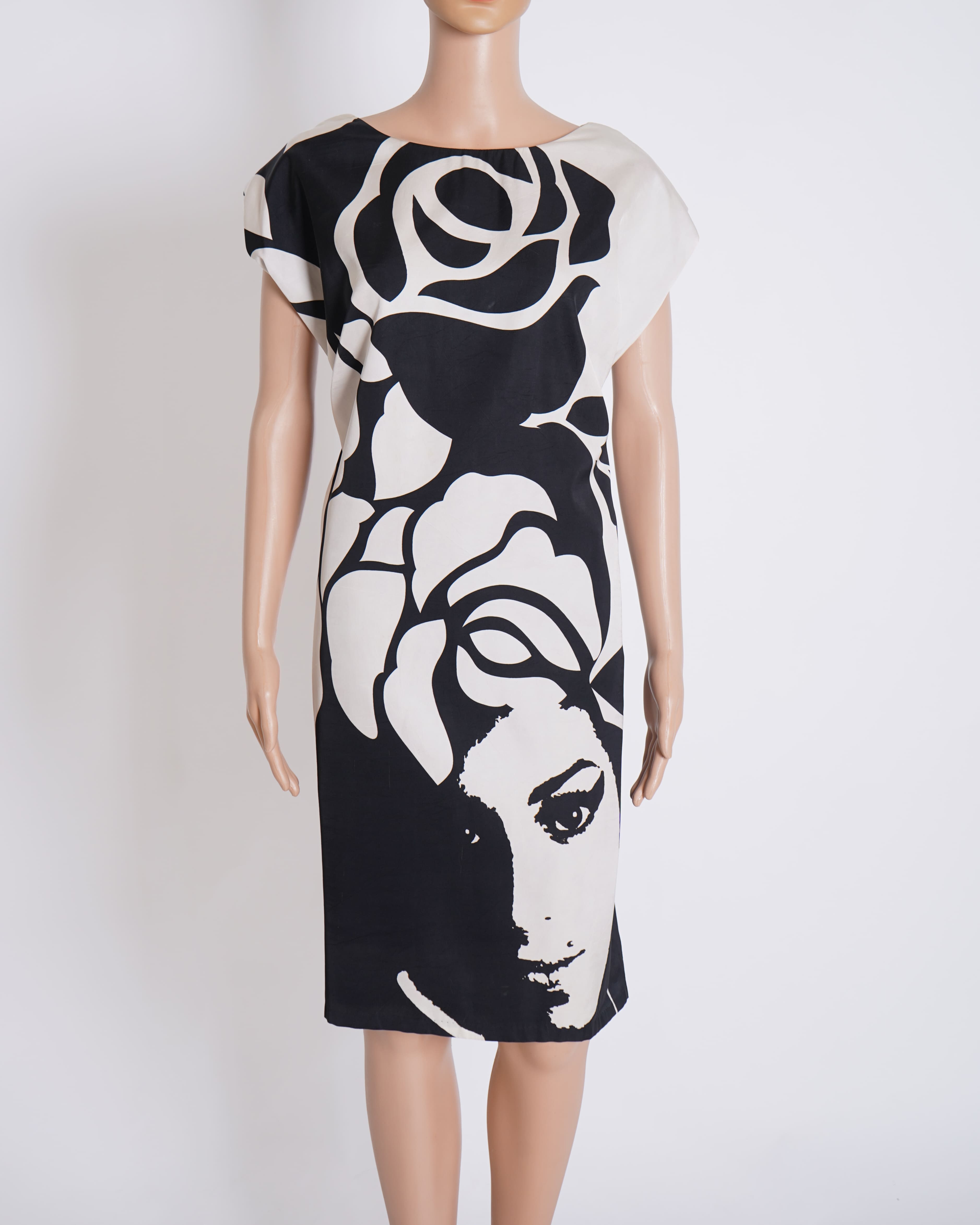 Rajesh Pratap Singh Runway Collection Printed Shift Dress In Black & White