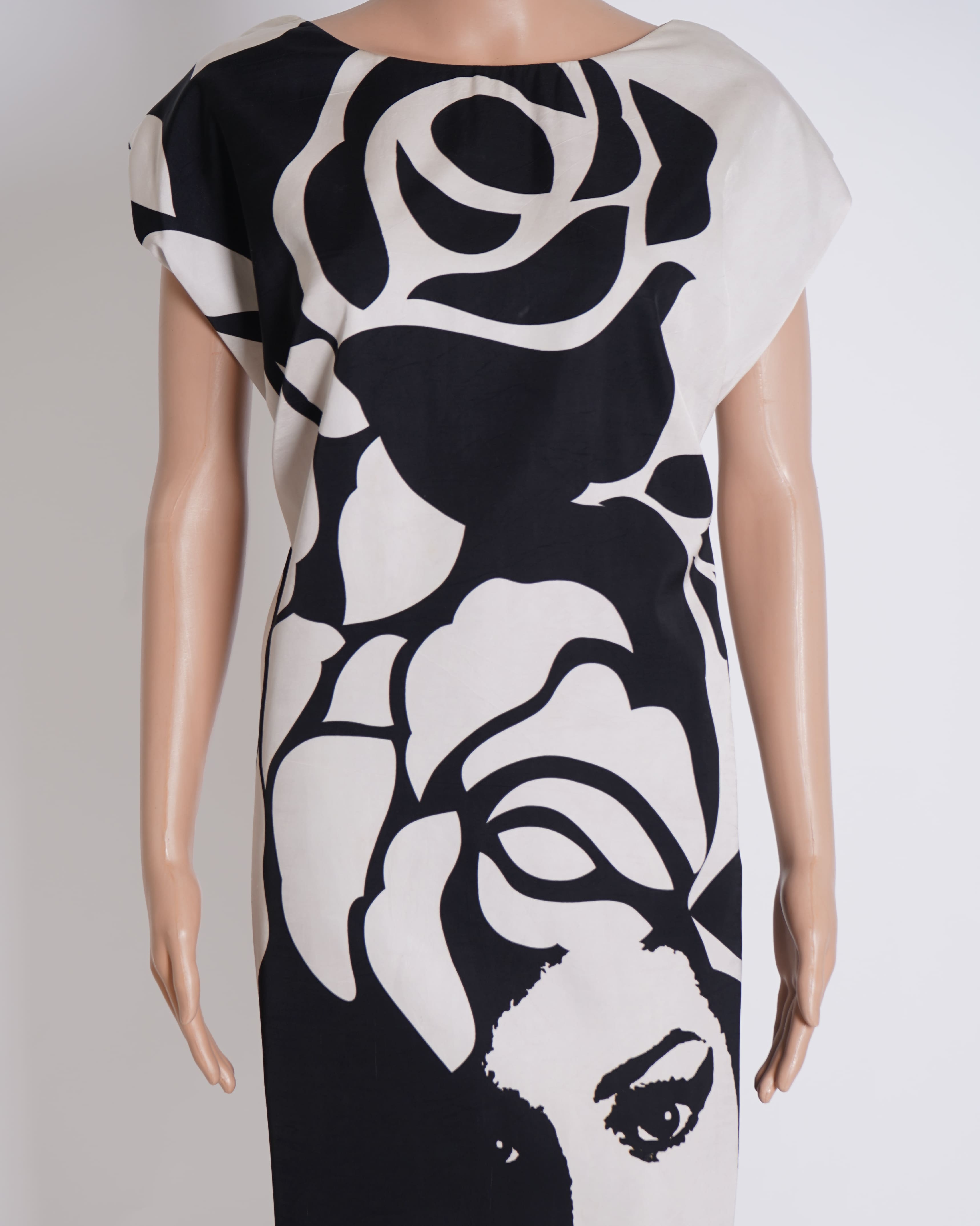 Rajesh Pratap Singh Runway Collection Printed Shift Dress In Black & White
