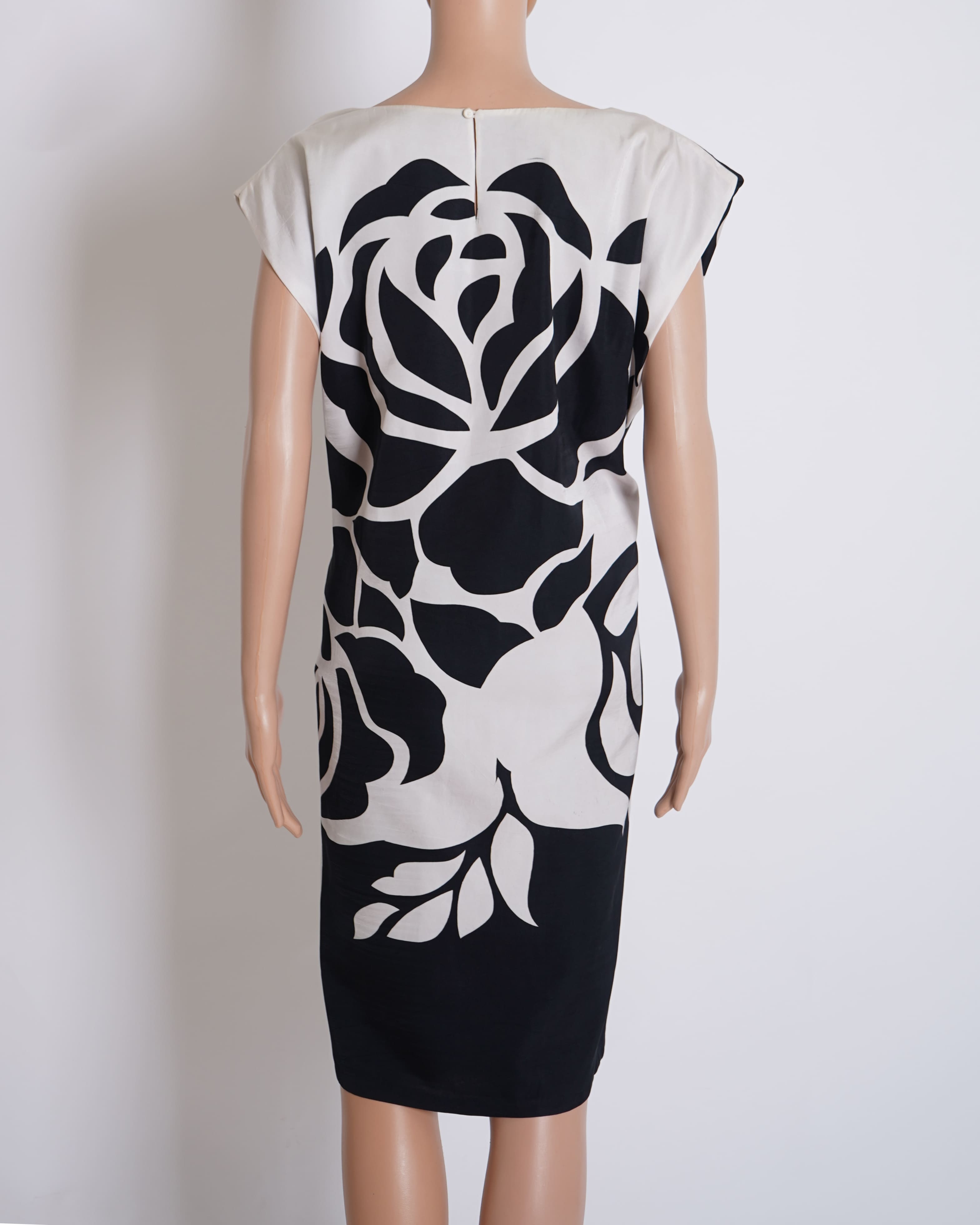 Rajesh Pratap Singh Runway Collection Printed Shift Dress In Black & White