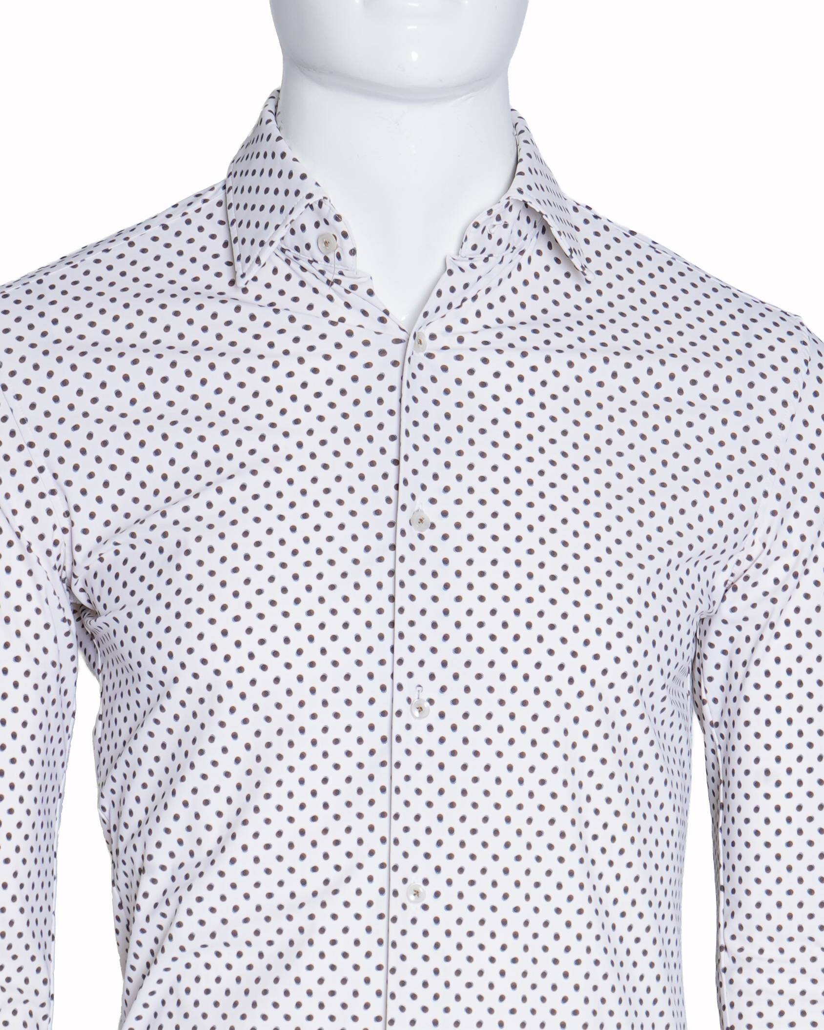 Boss Brown Polka Dot Button Down Shirt Men's