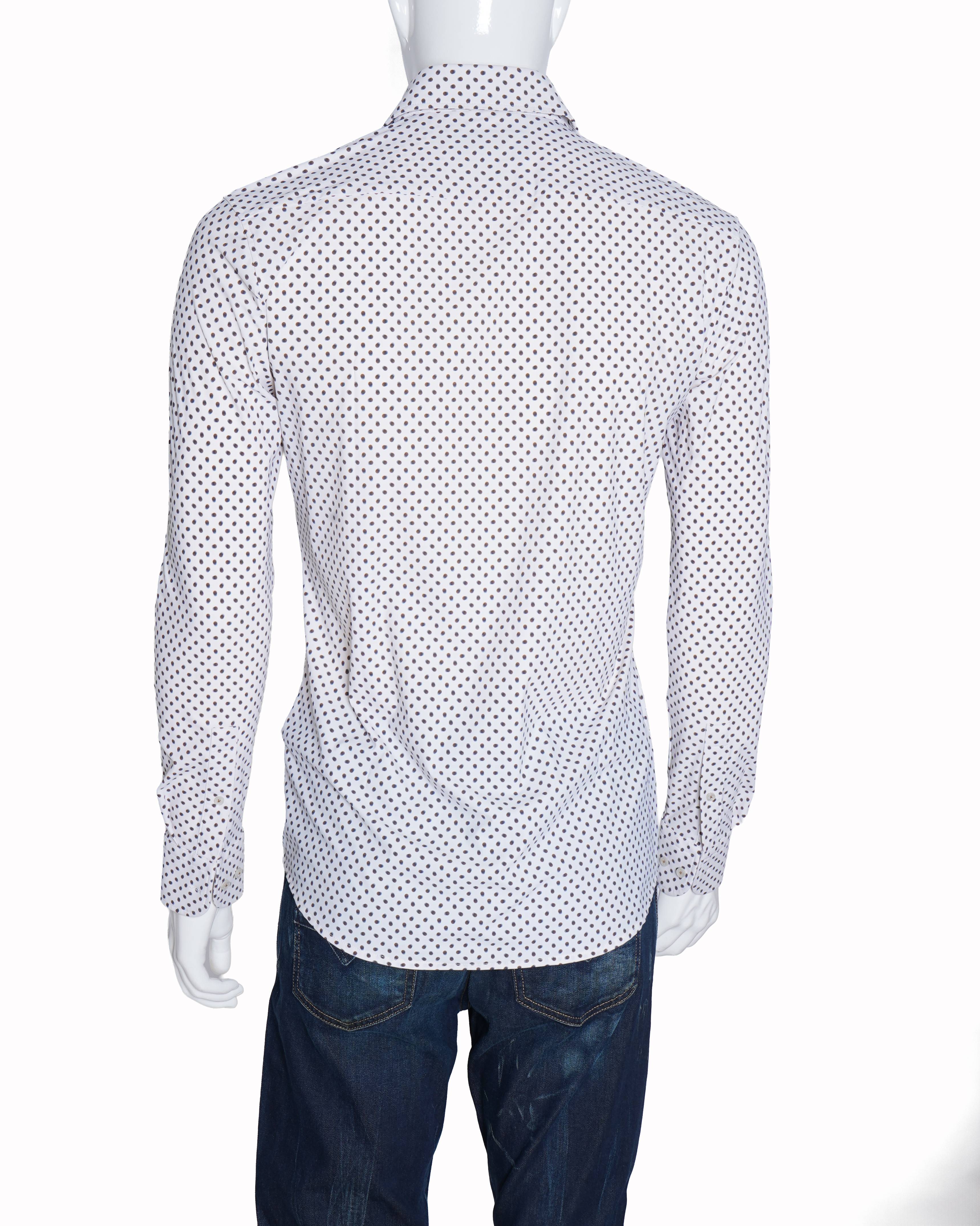 Boss Brown Polka Dot Button Down Shirt Men's