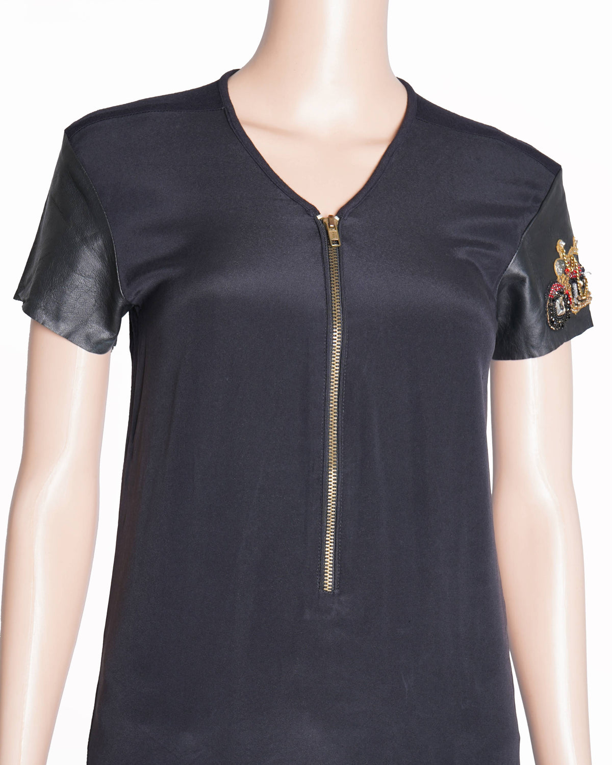 Monisha Jaising Black Half Sleeve Top