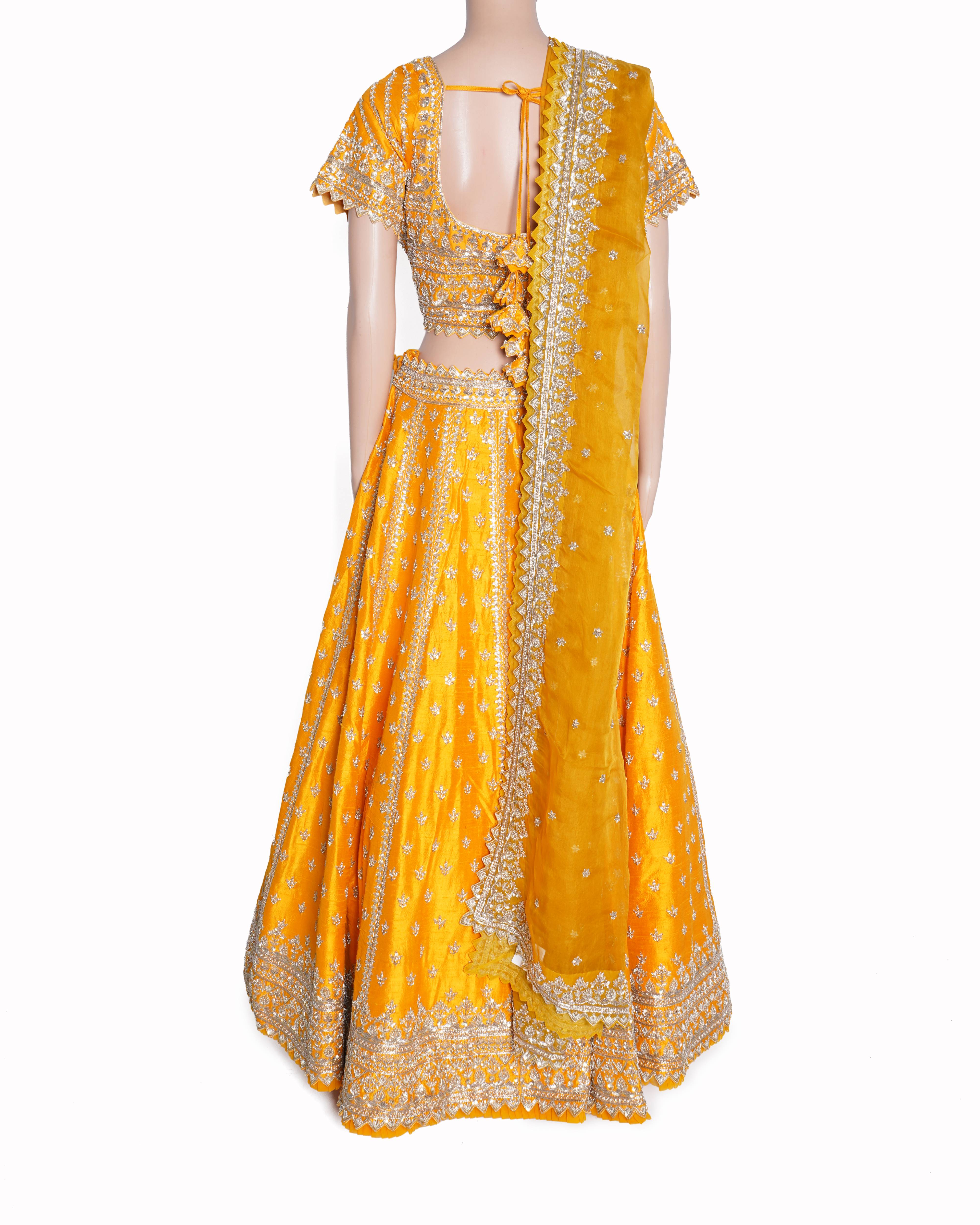 Anushree Reddy Yellow Base Embroidered Lehenga Set In Yellow
