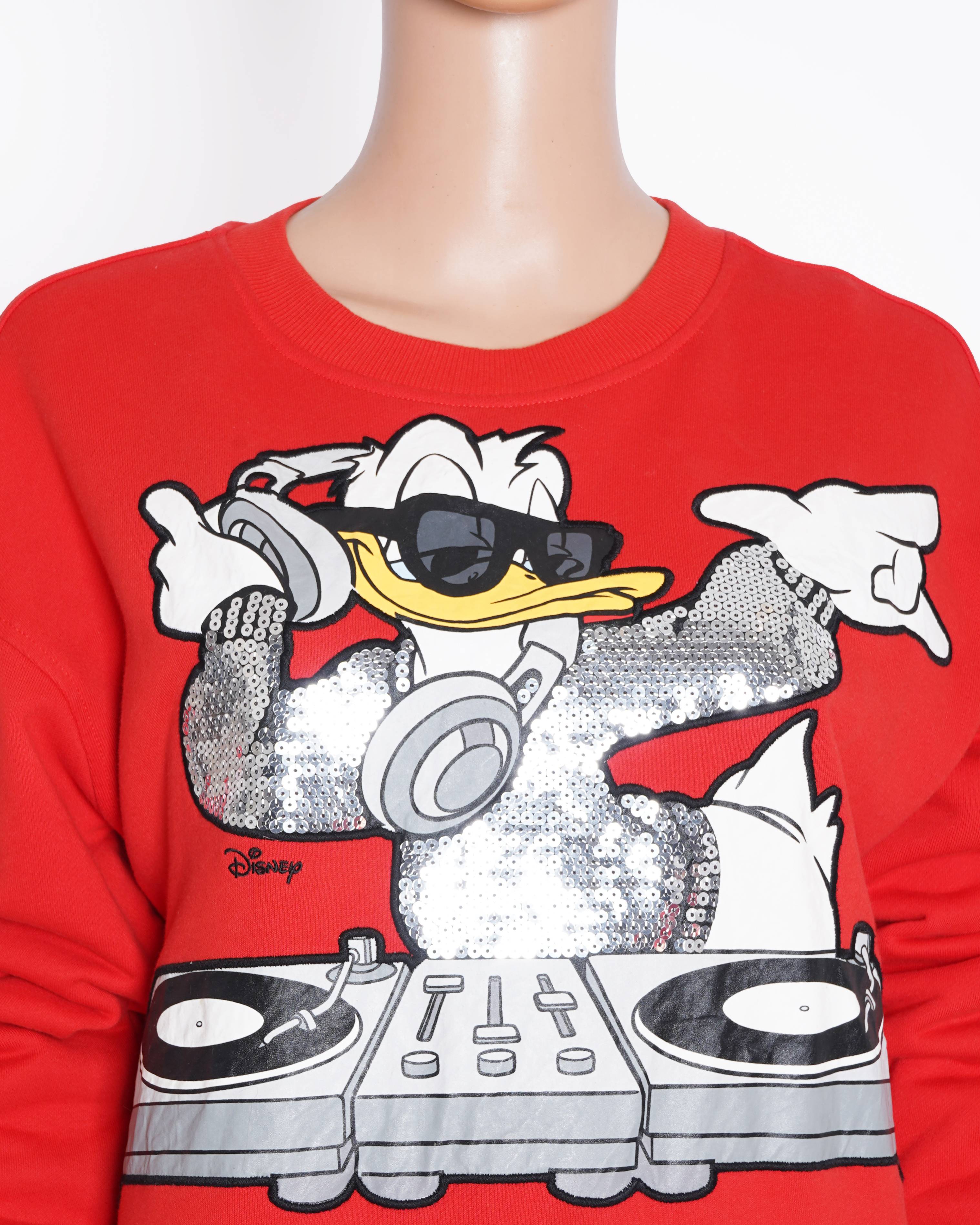 H&M x Moschino Disney Donald Duck Red Sweatshirt